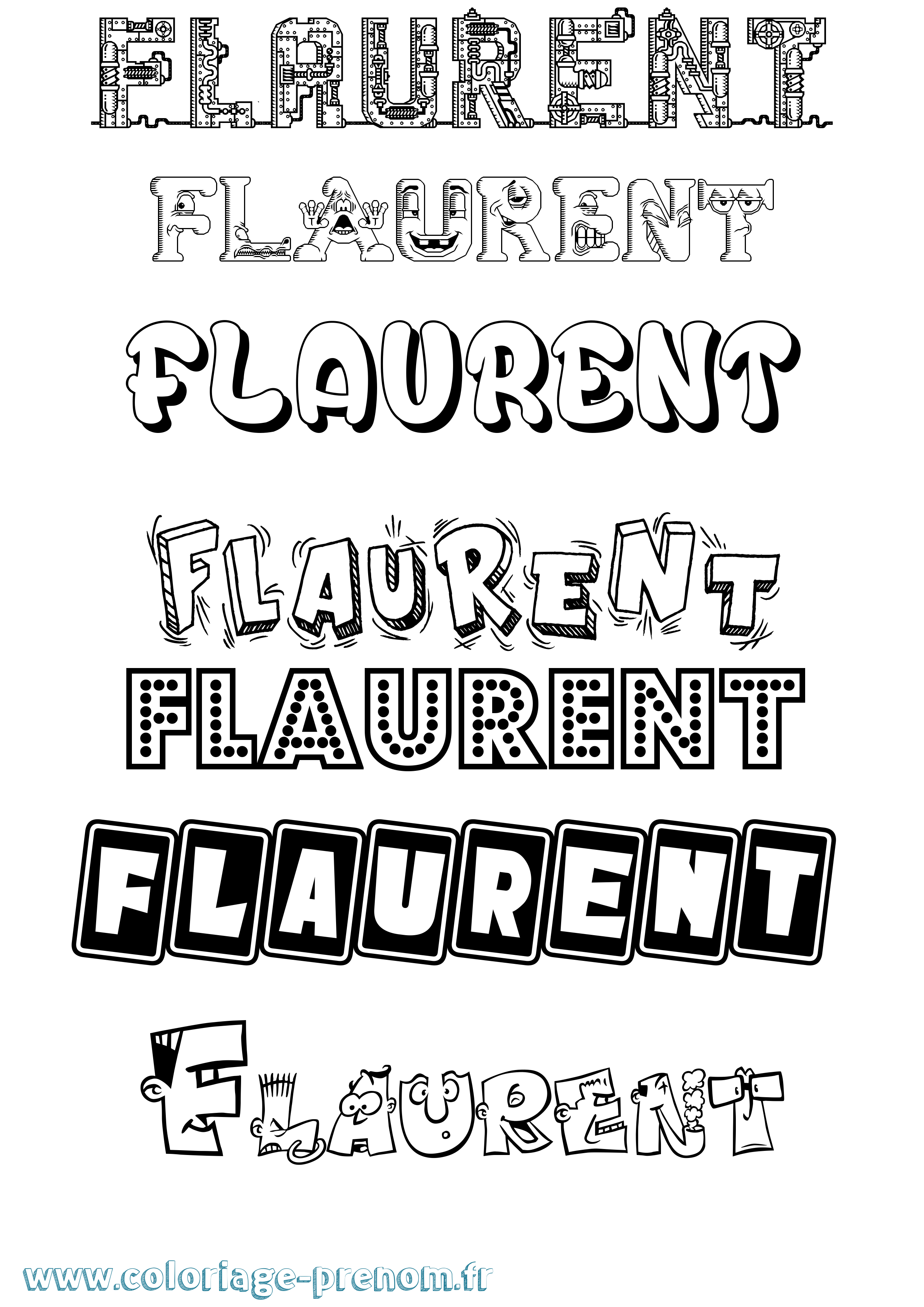 Coloriage prénom Flaurent Fun
