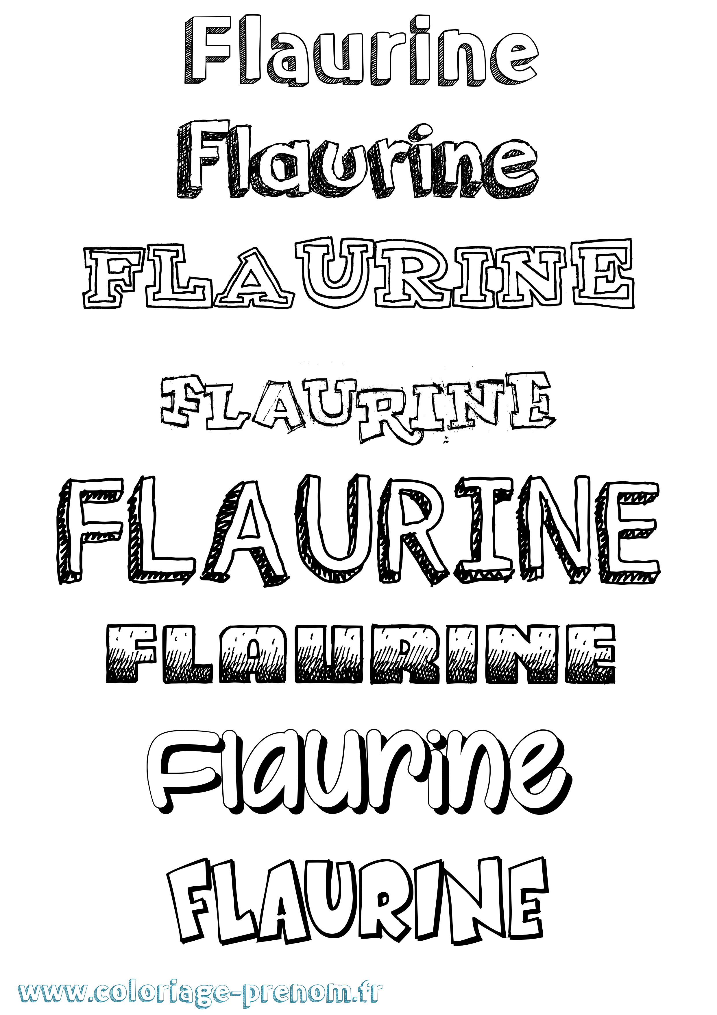 Coloriage prénom Flaurine Dessiné