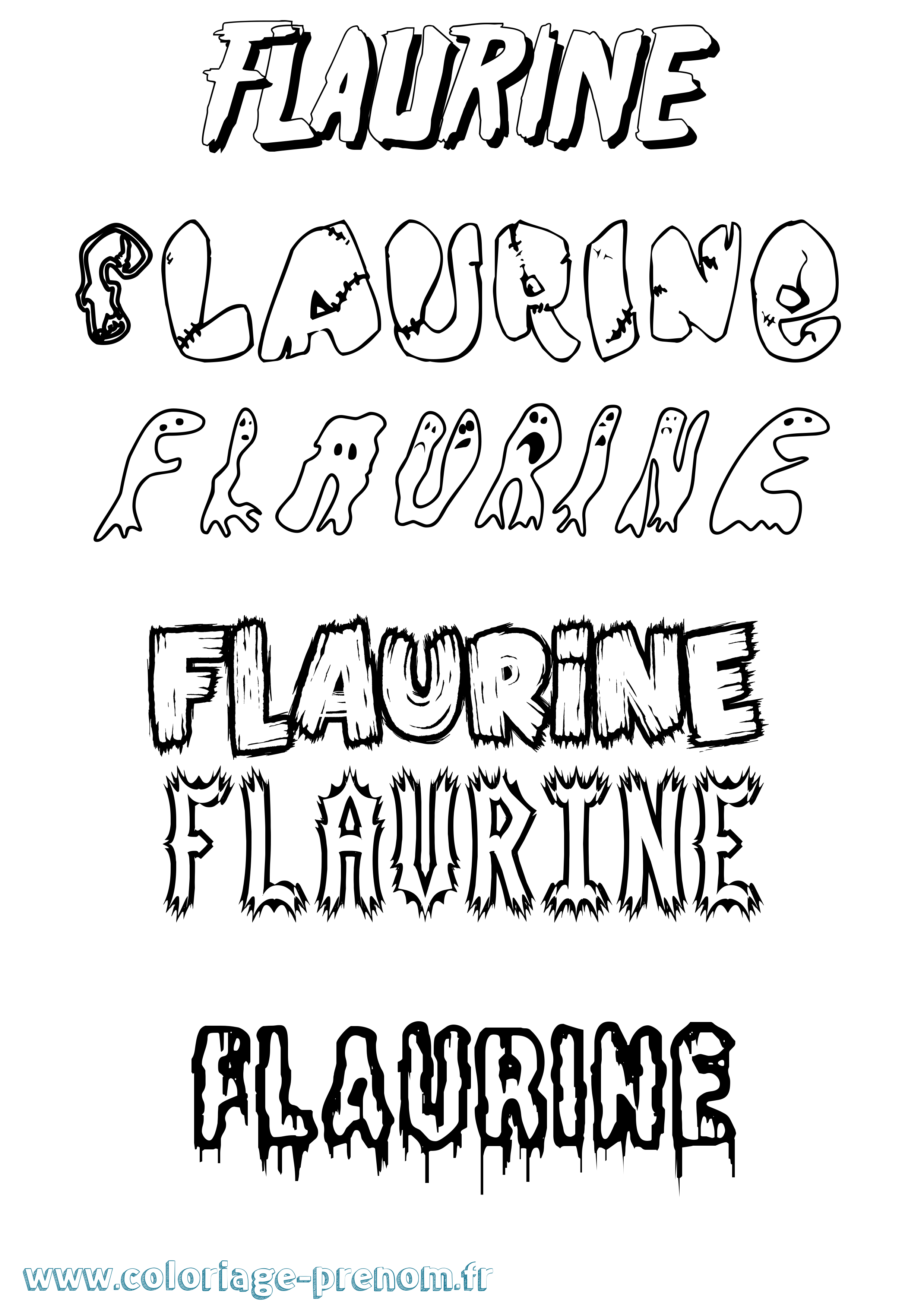 Coloriage prénom Flaurine Frisson