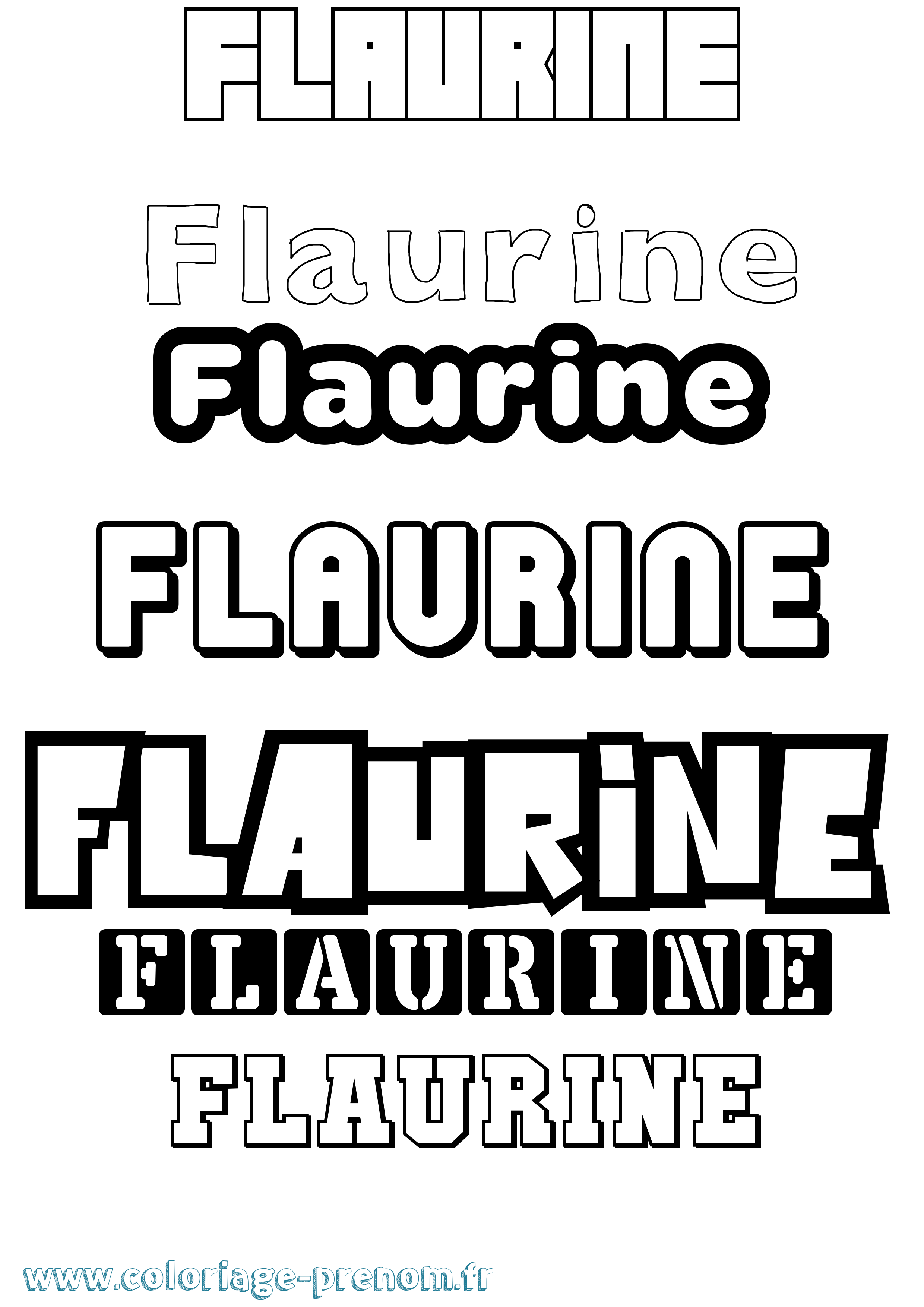 Coloriage prénom Flaurine Simple