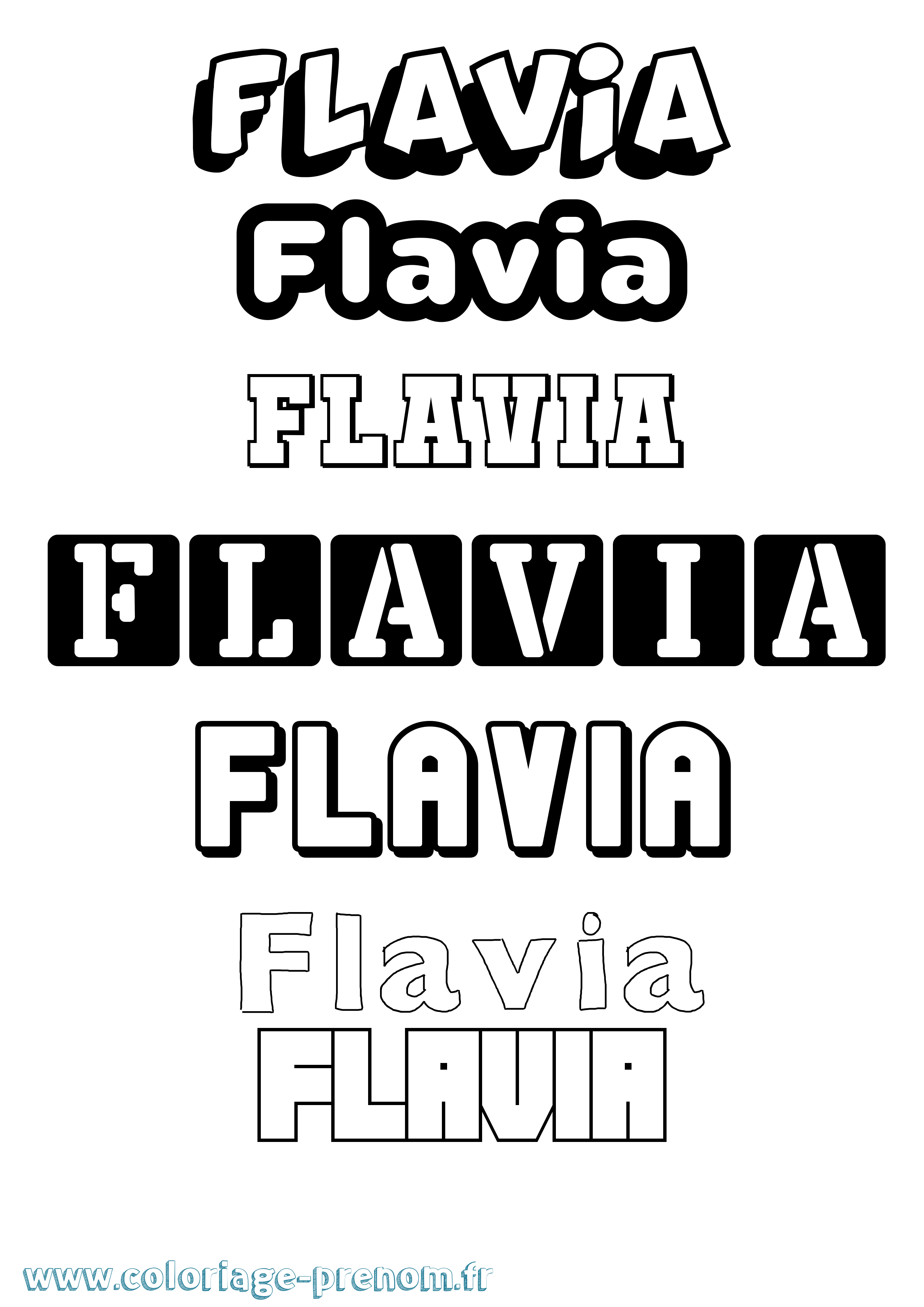 Coloriage prénom Flavia Simple