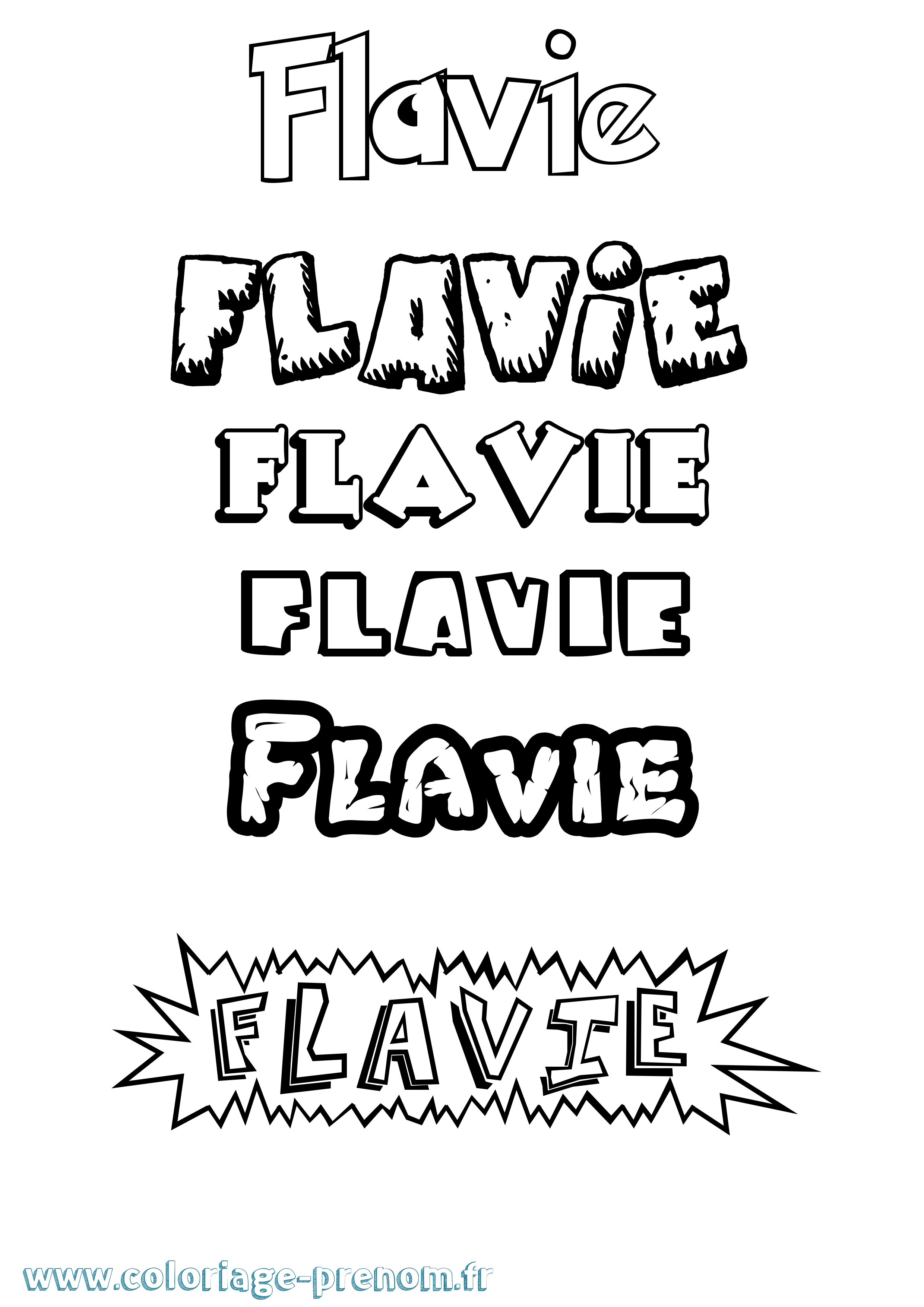 Coloriage prénom Flavie