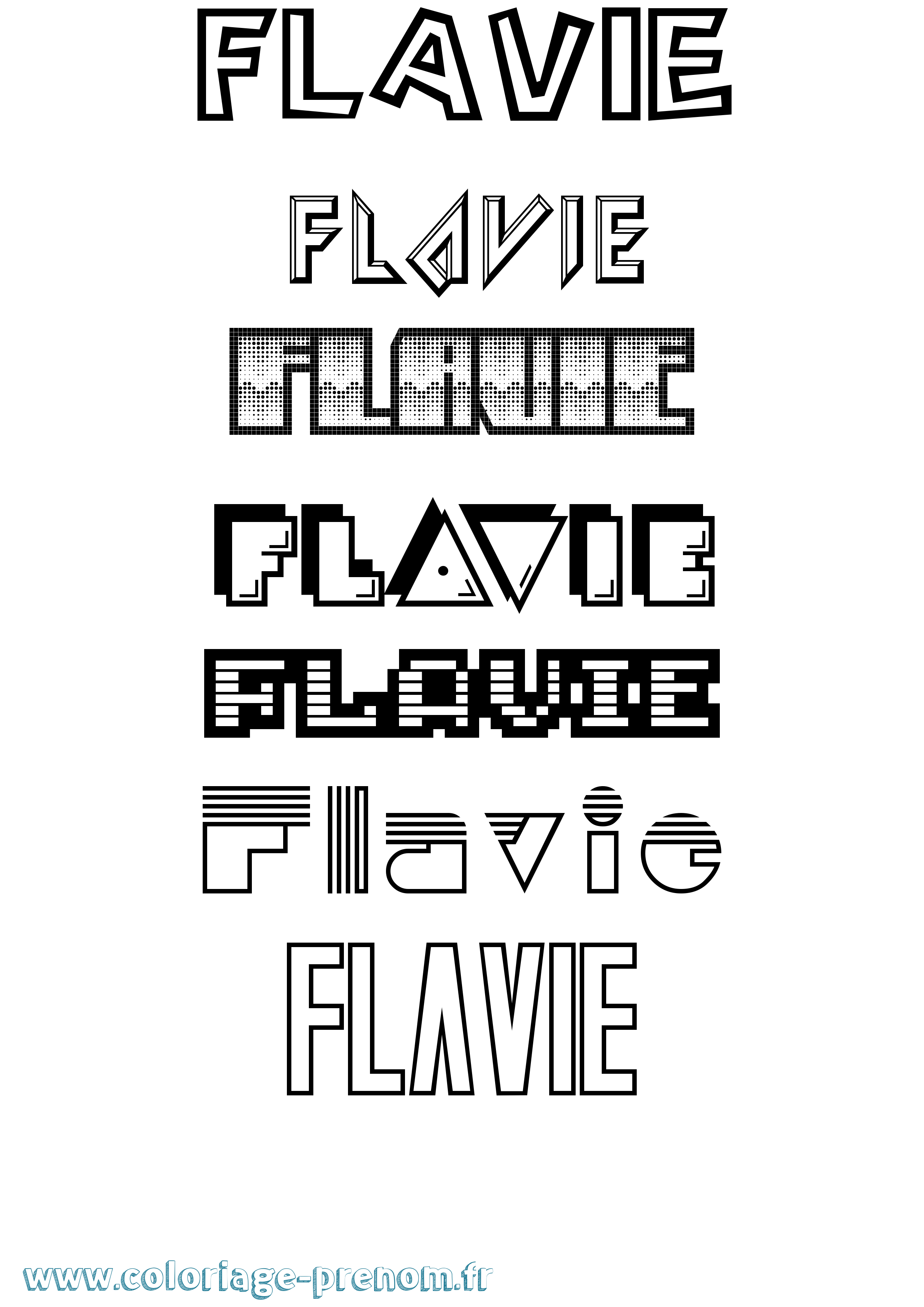 Coloriage prénom Flavie