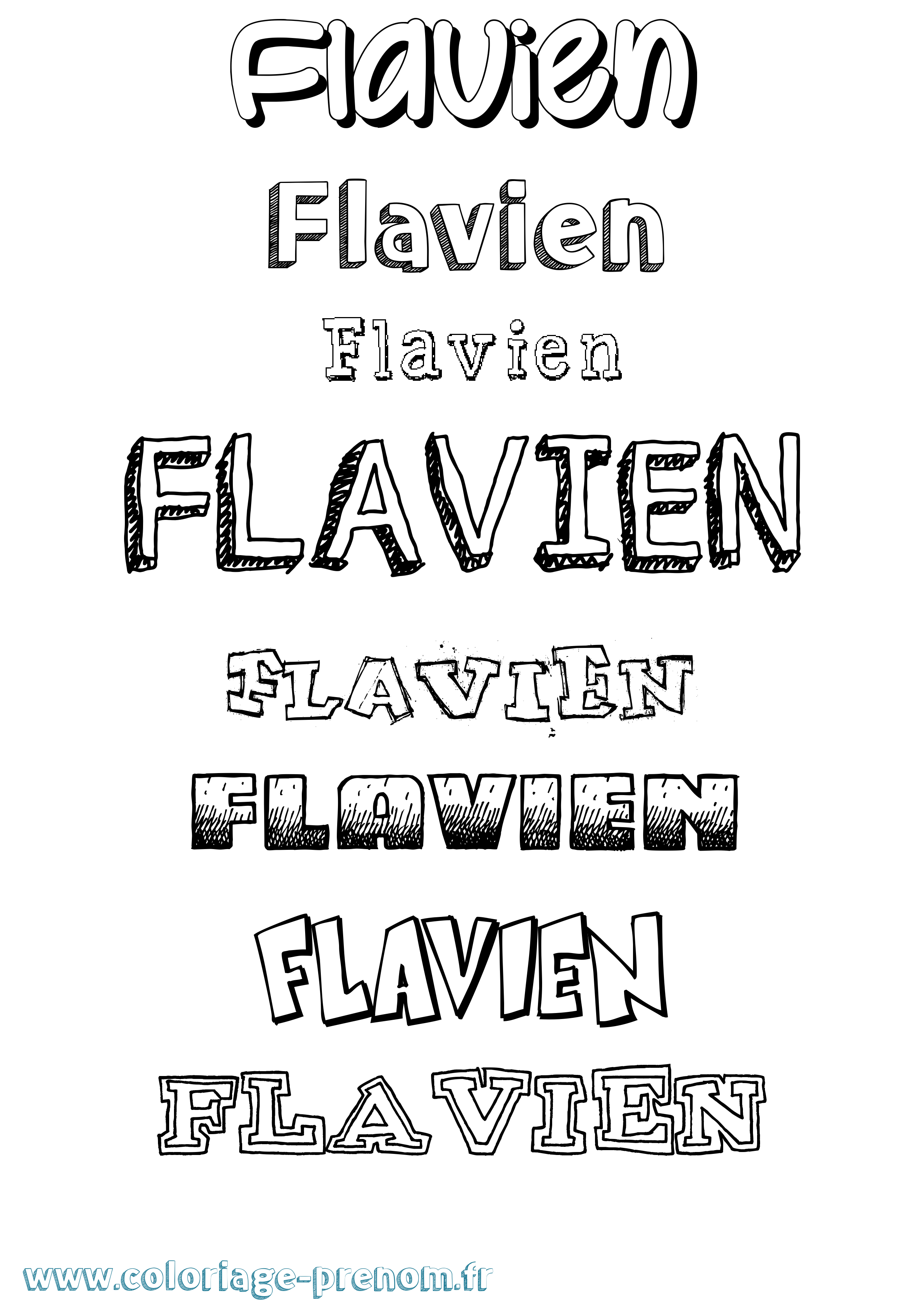 Coloriage prénom Flavien
