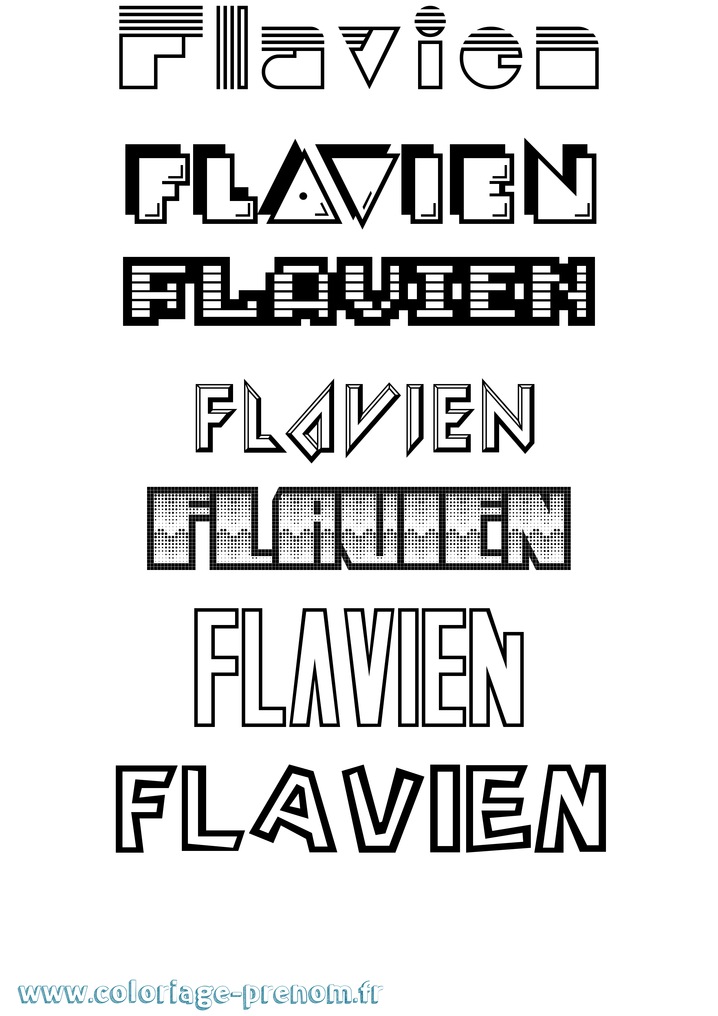 Coloriage prénom Flavien