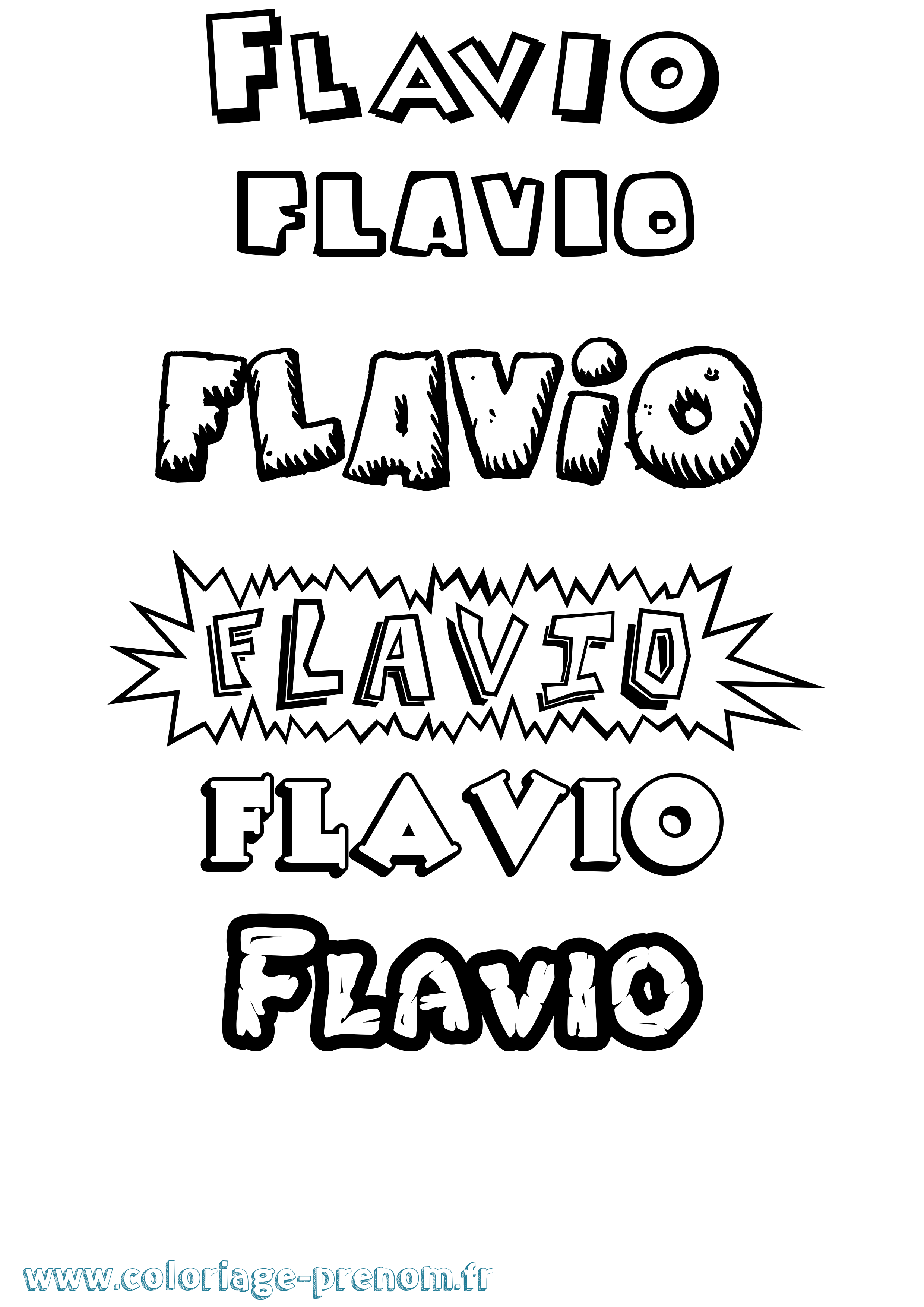 Coloriage prénom Flavio Dessin Animé