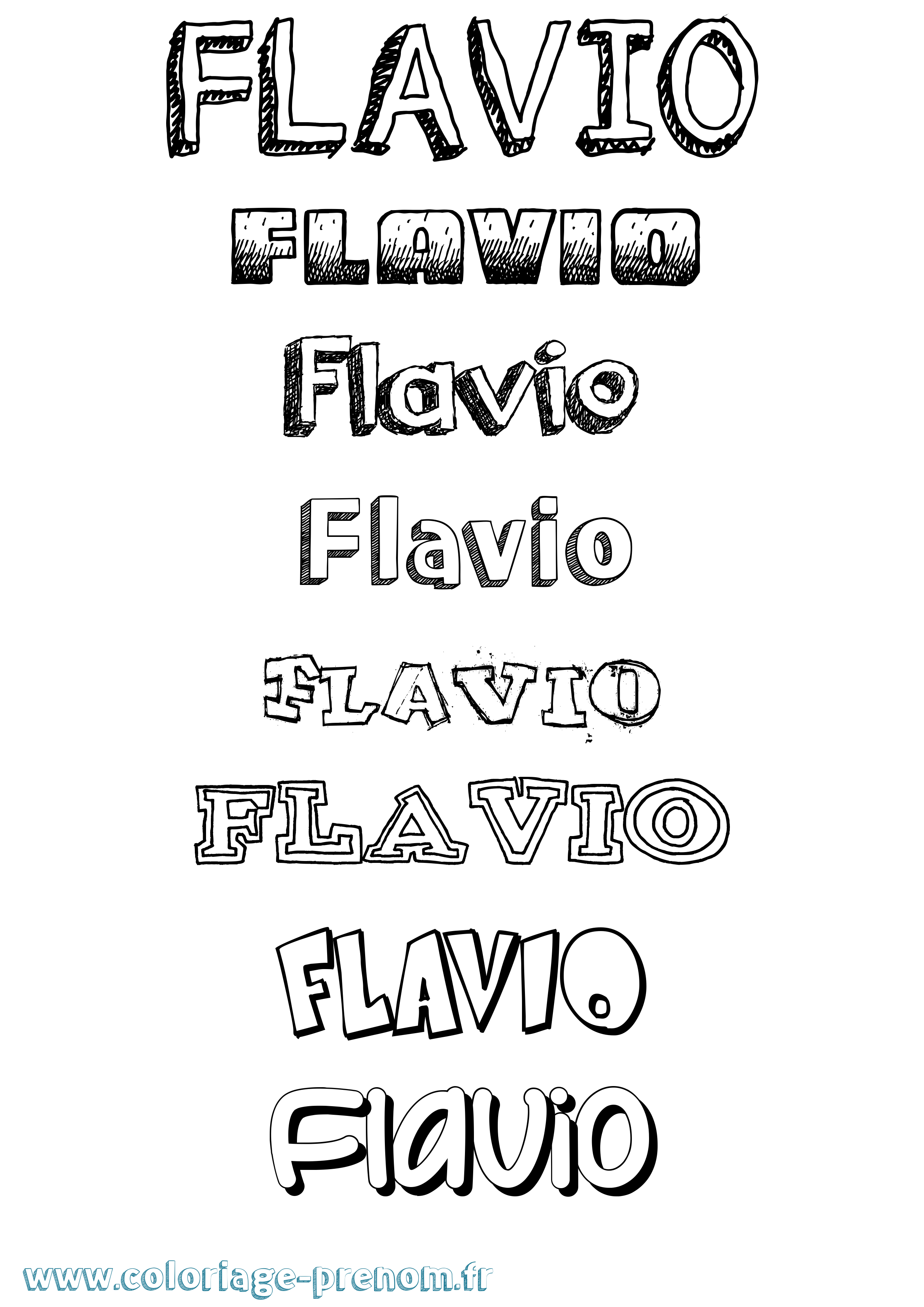 Coloriage prénom Flavio Dessiné