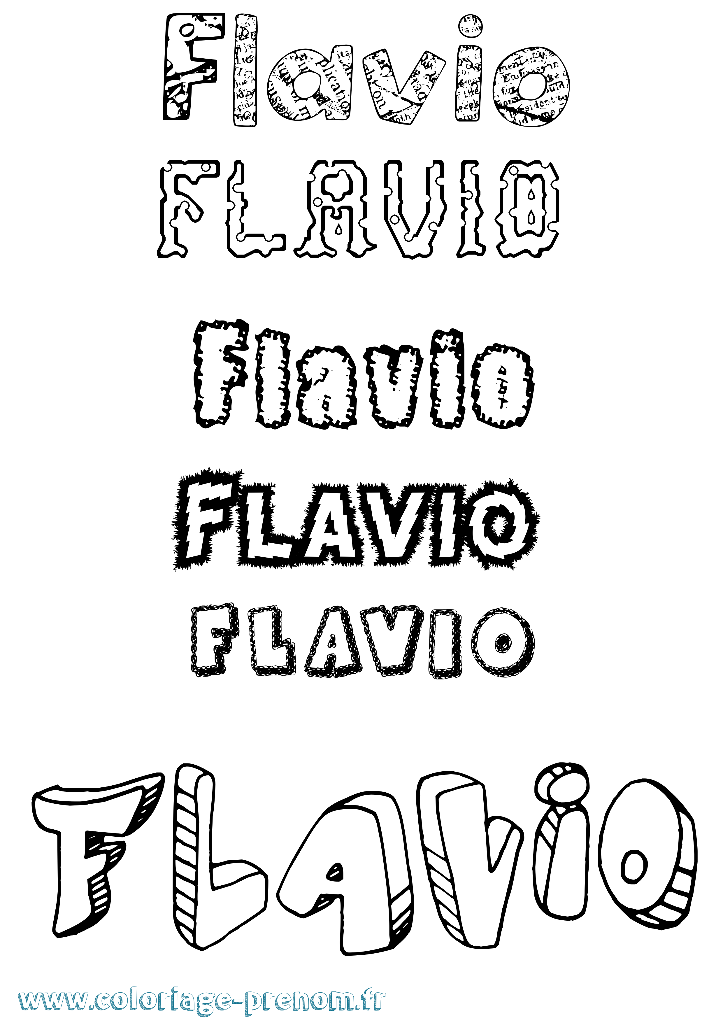 Coloriage prénom Flavio Destructuré