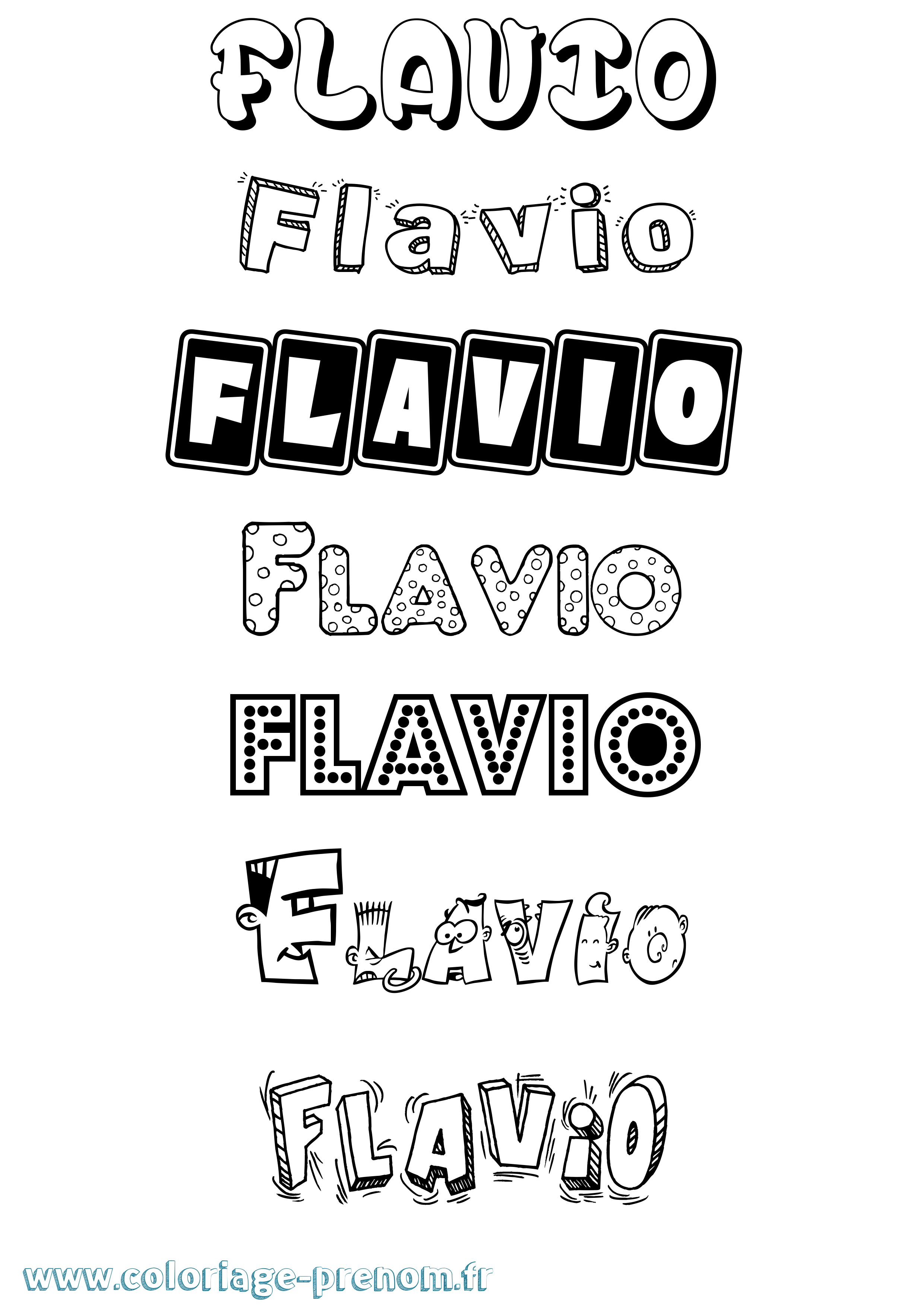 Coloriage prénom Flavio Fun