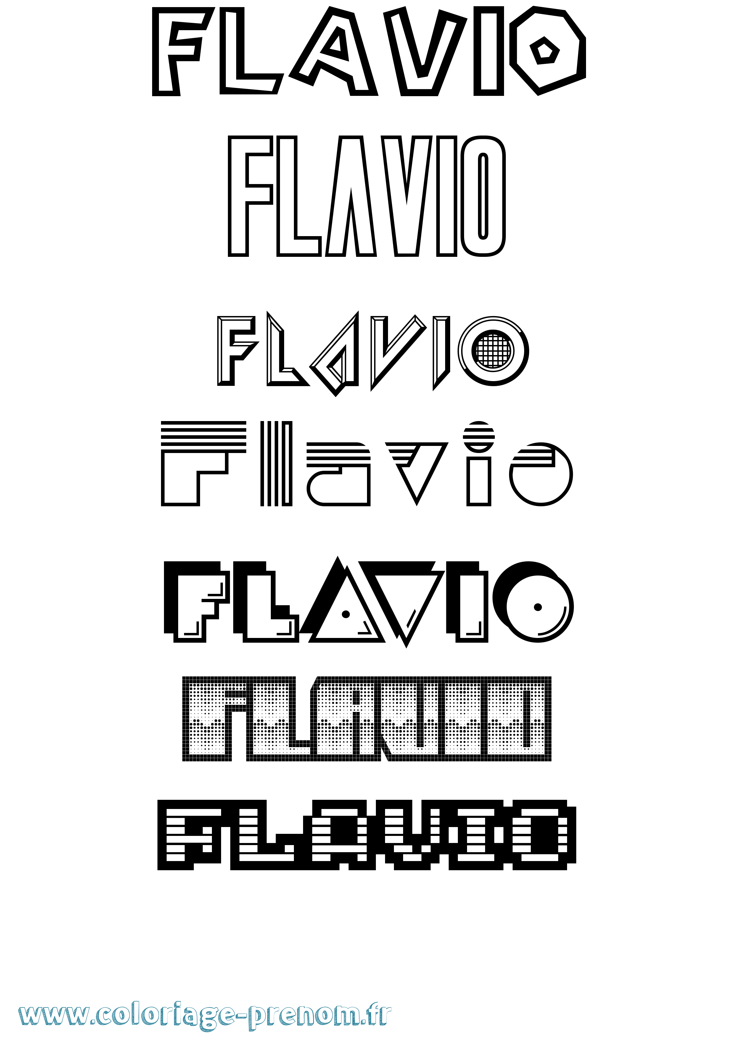 Coloriage prénom Flavio Jeux Vidéos