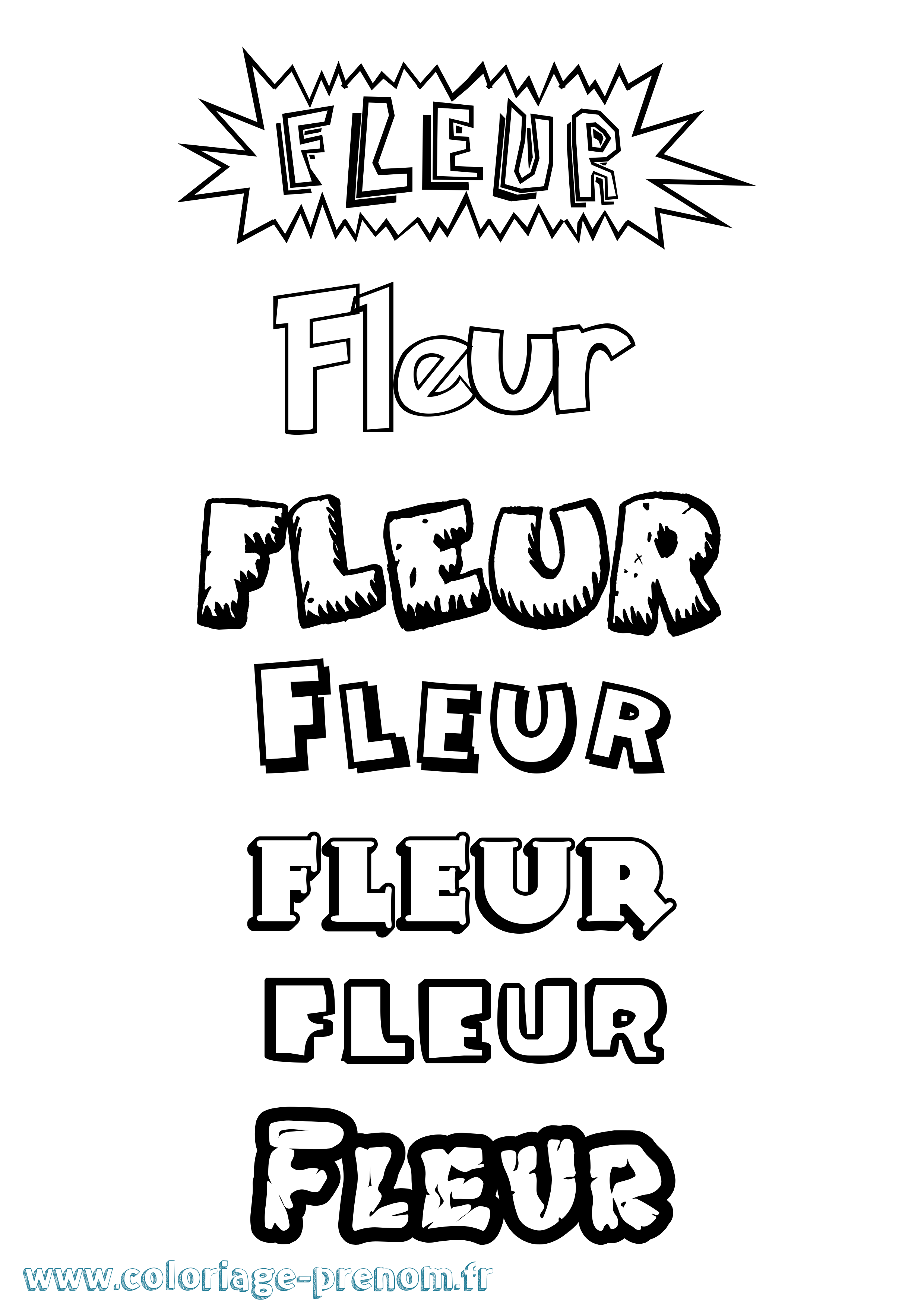Coloriage Fleur Dessin Animé Coloriage prénom Fleur Dessin Animé