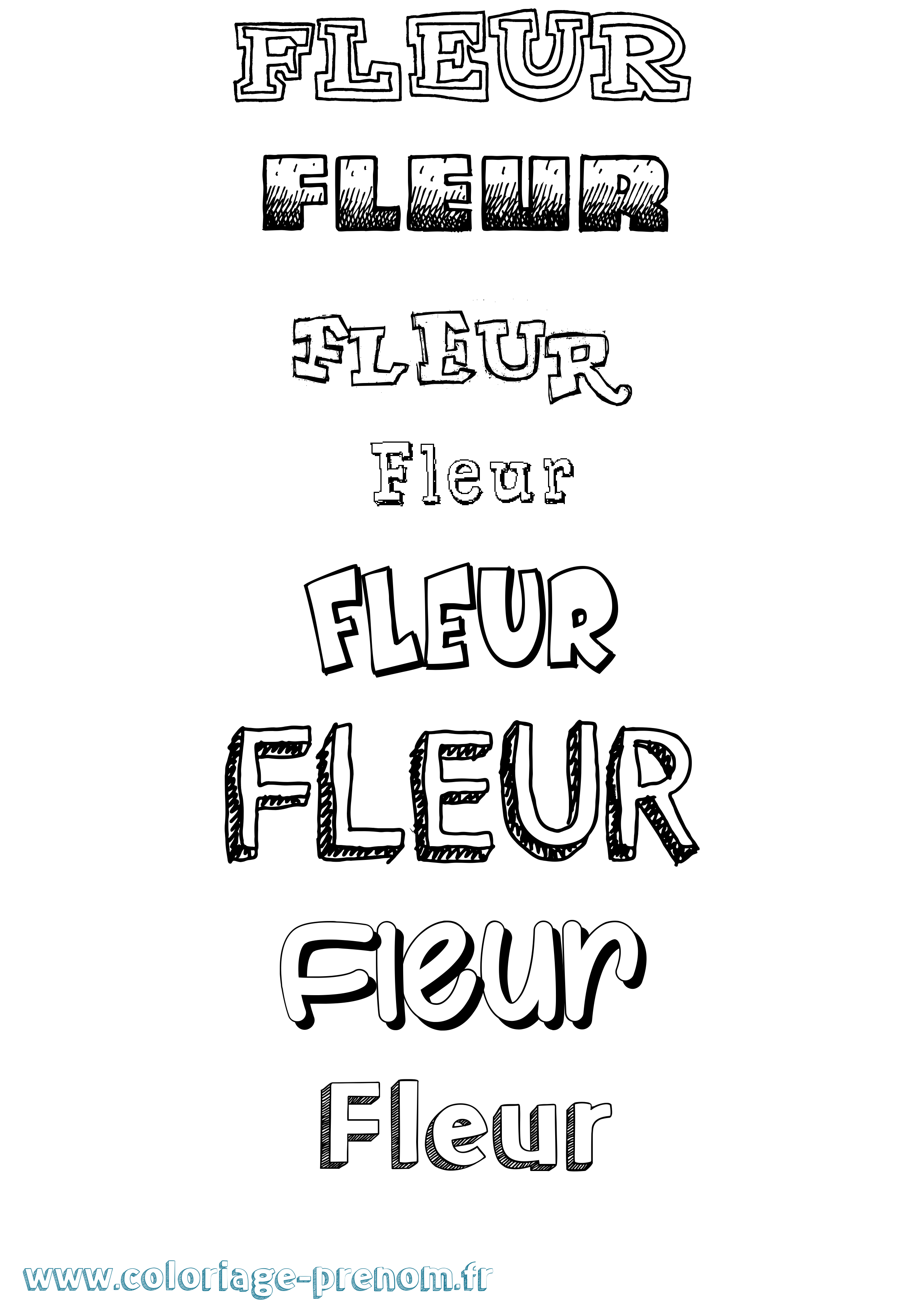 Coloriage Fleur Dessiné Coloriage prénom Fleur Dessiné