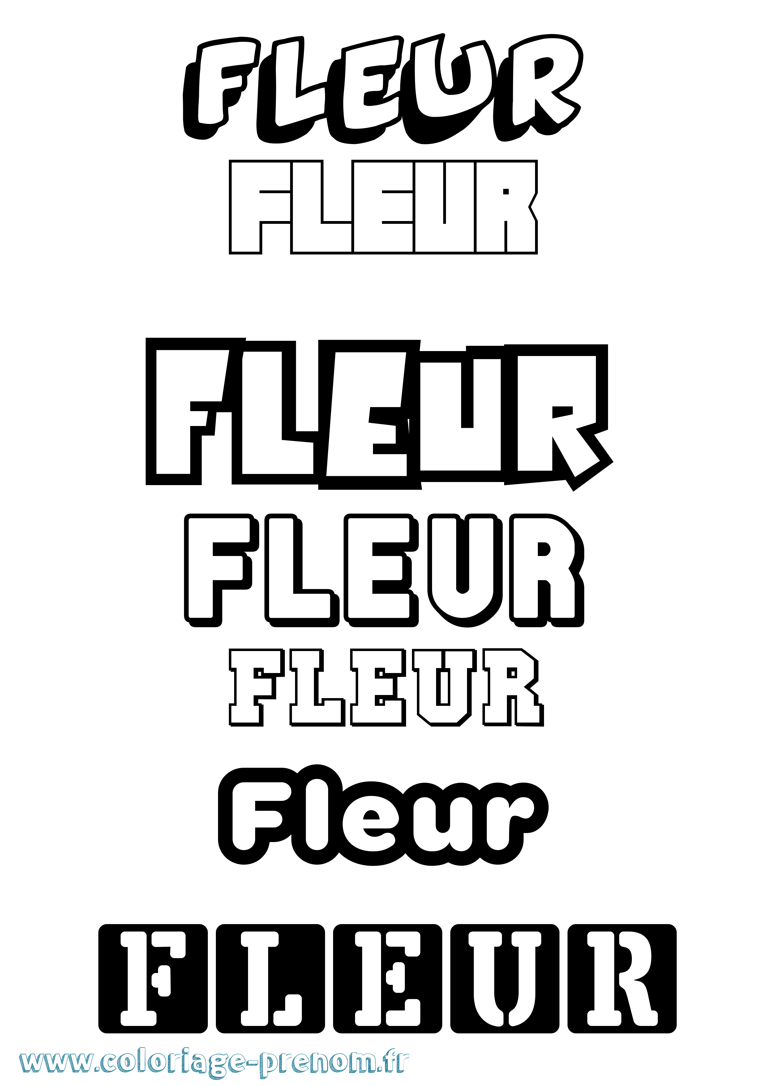 Coloriage Fleur Simple Coloriage prénom Fleur Simple
