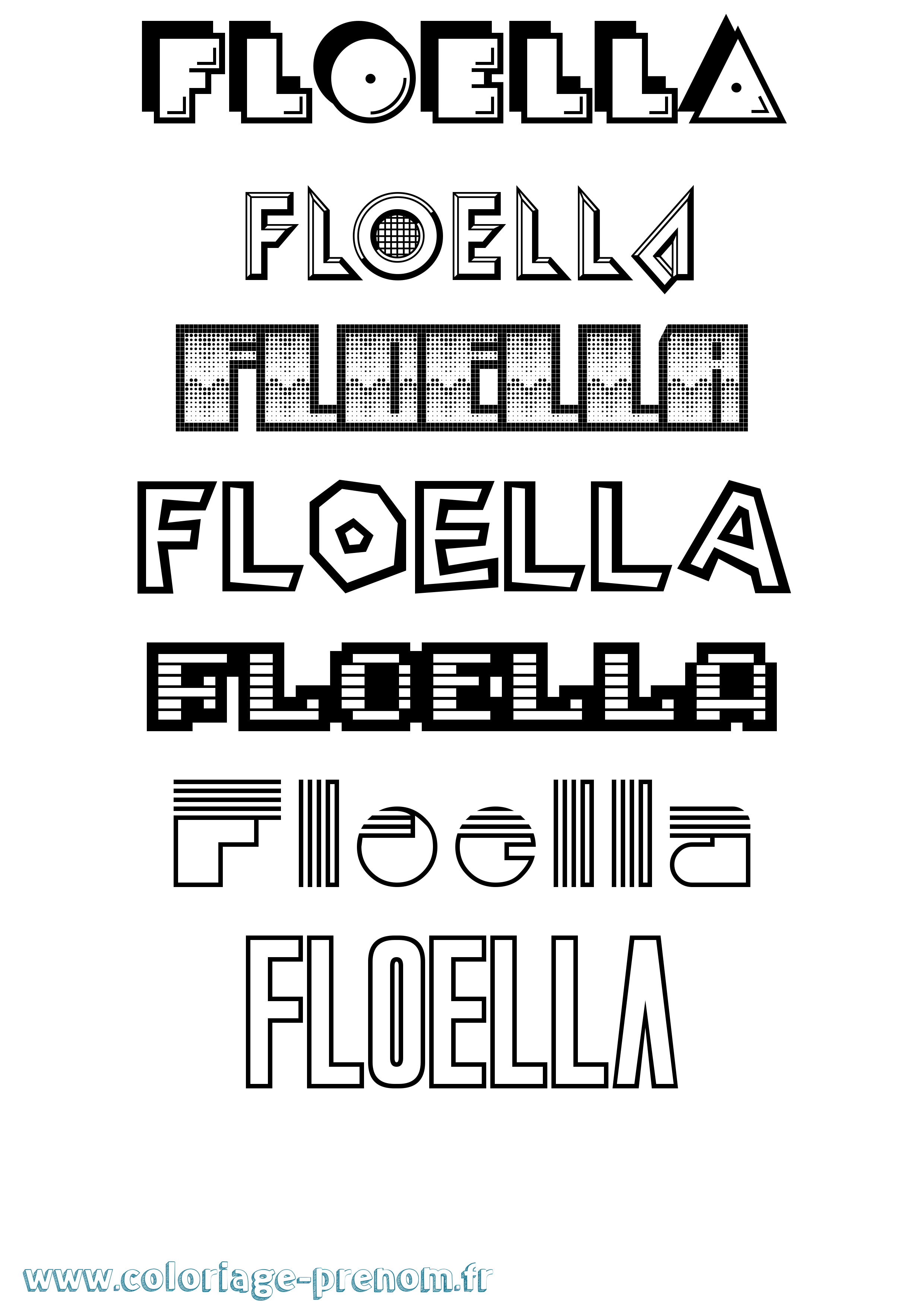 Coloriage prénom Floella Jeux Vidéos