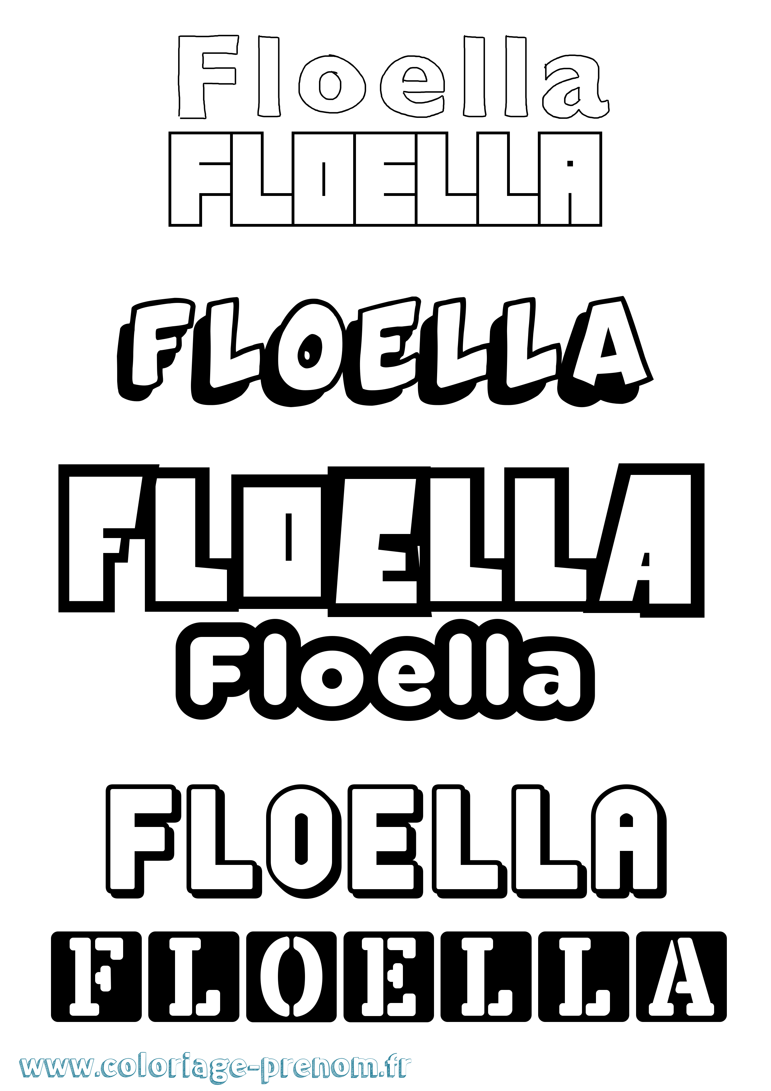 Coloriage prénom Floella Simple