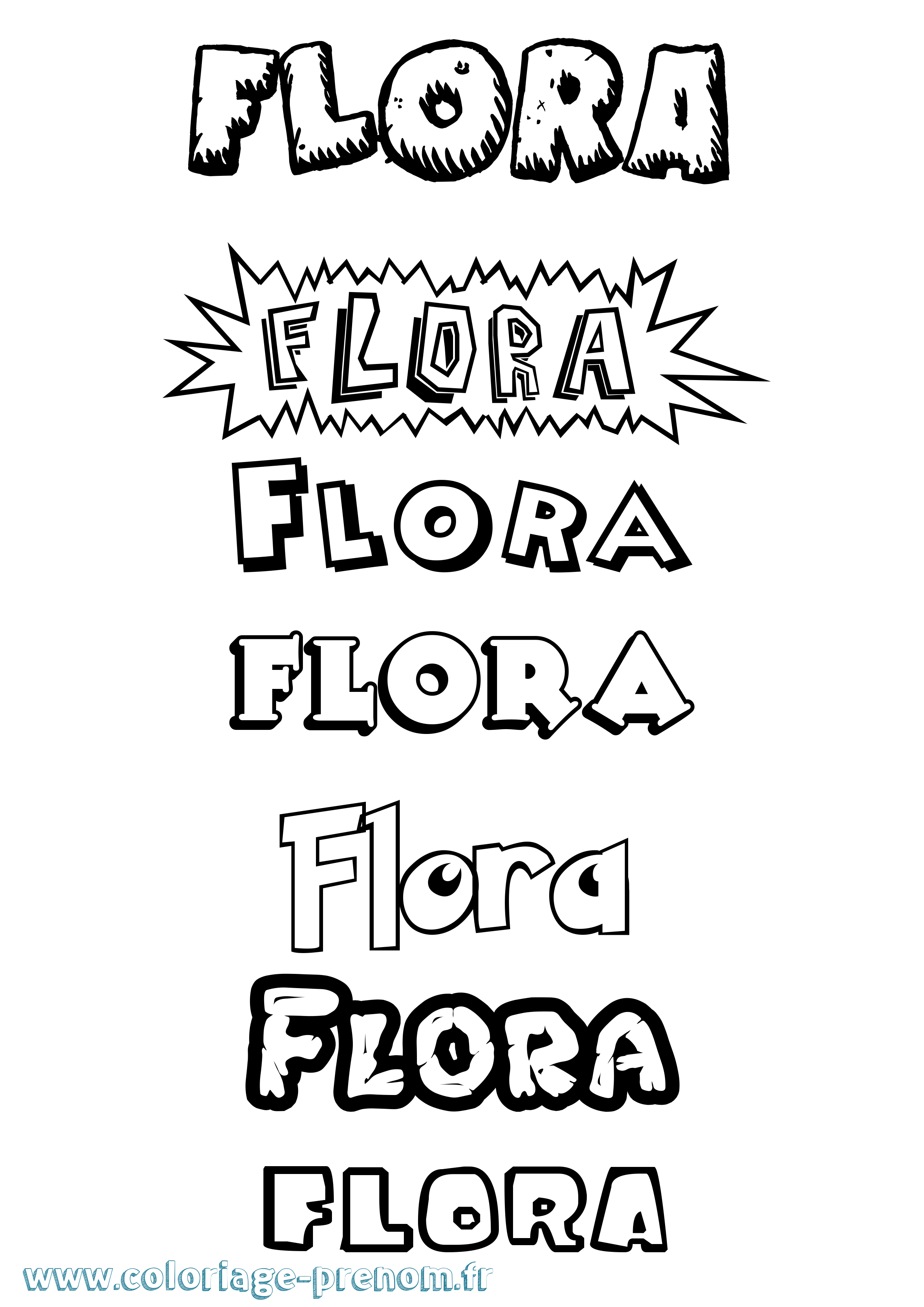 Coloriage prénom Flora