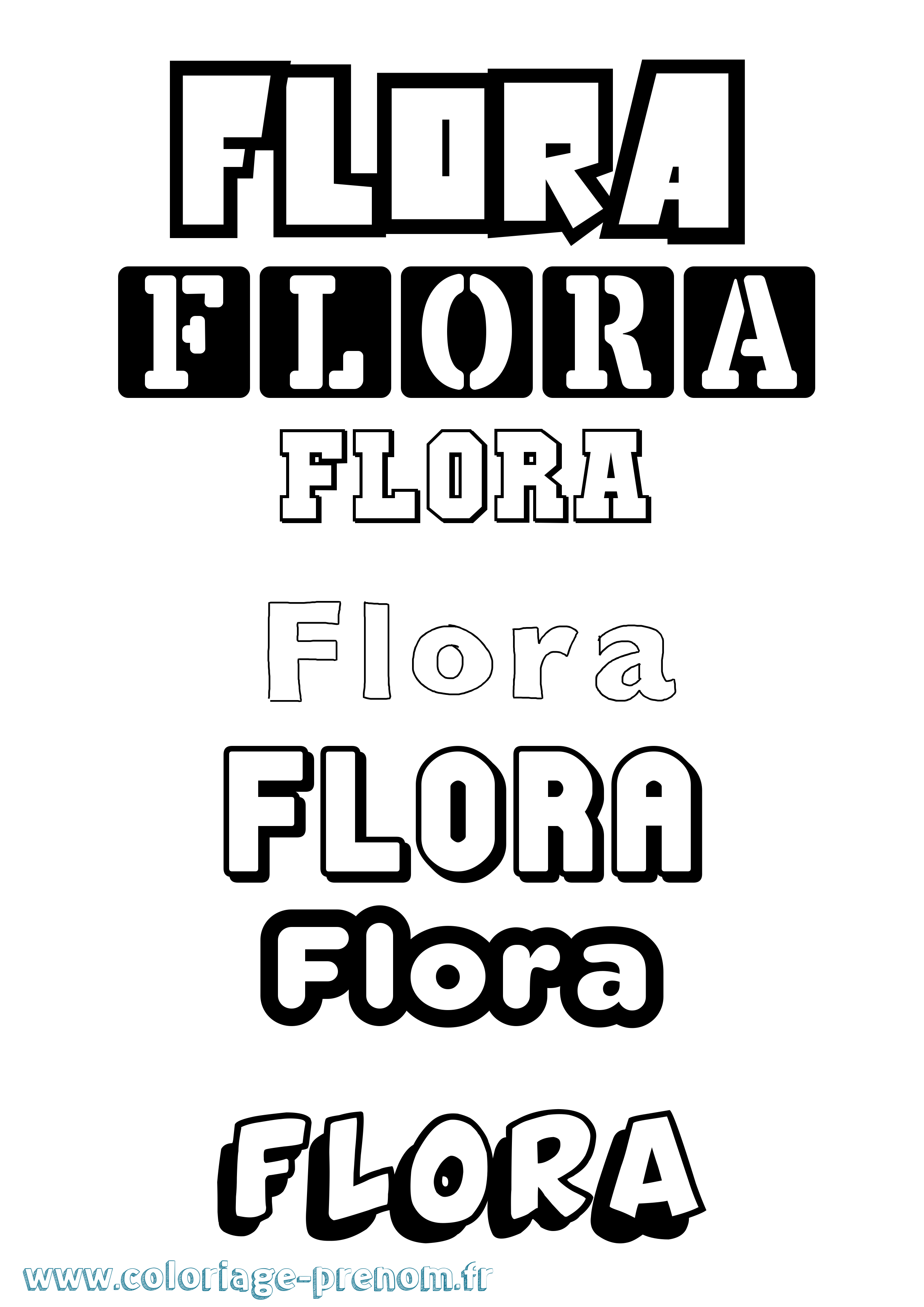 Coloriage prénom Flora Simple