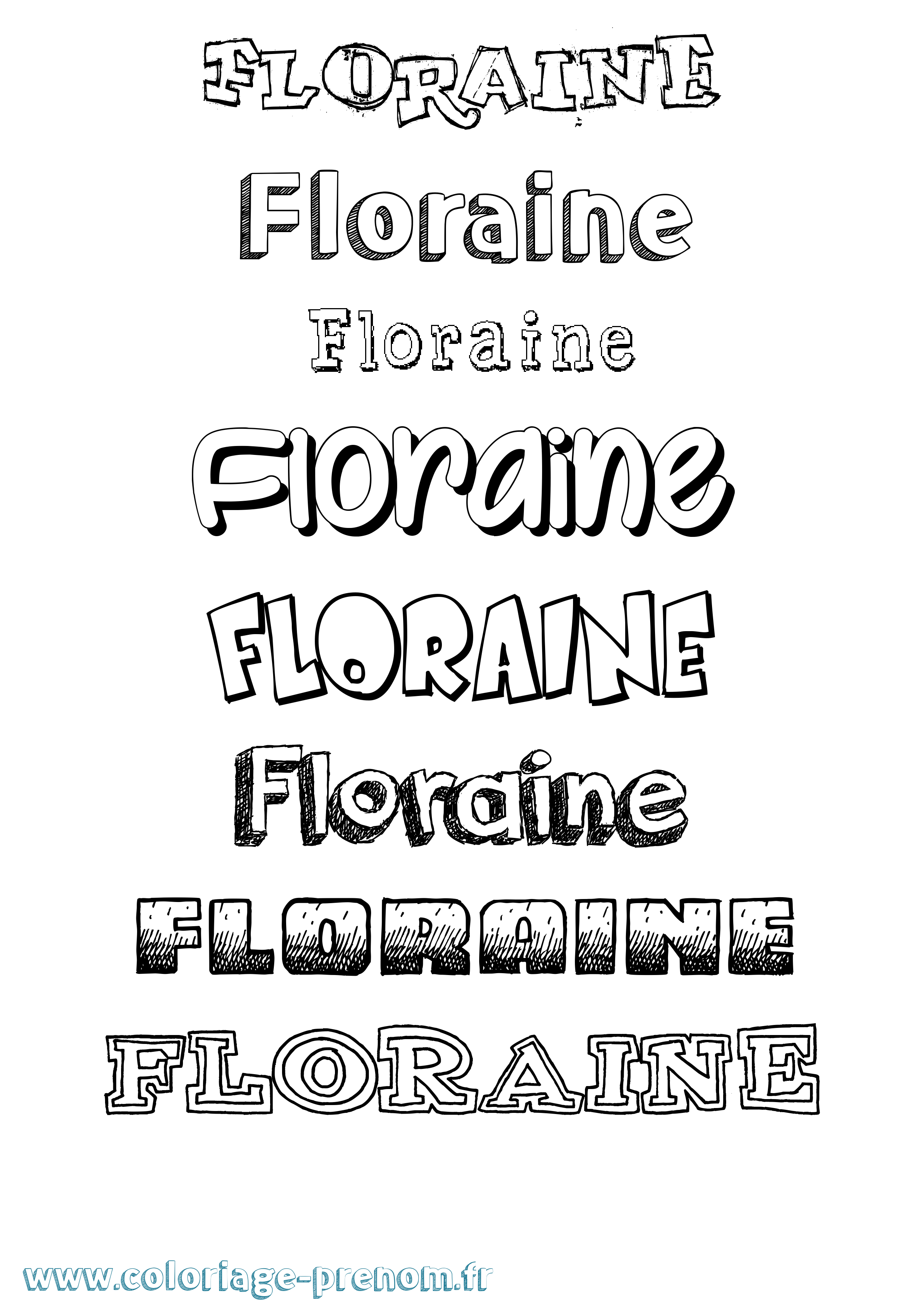 Coloriage Floraine Dessiné Coloriage prénom Floraine Dessiné