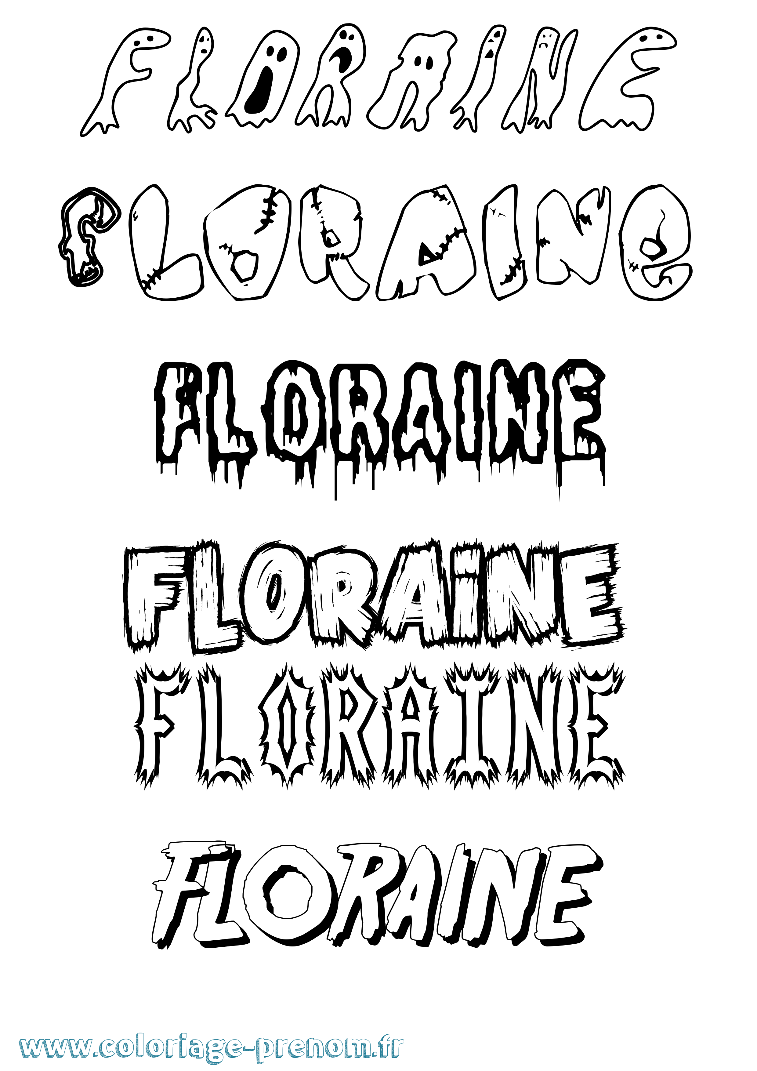 Coloriage prénom Floraine Frisson