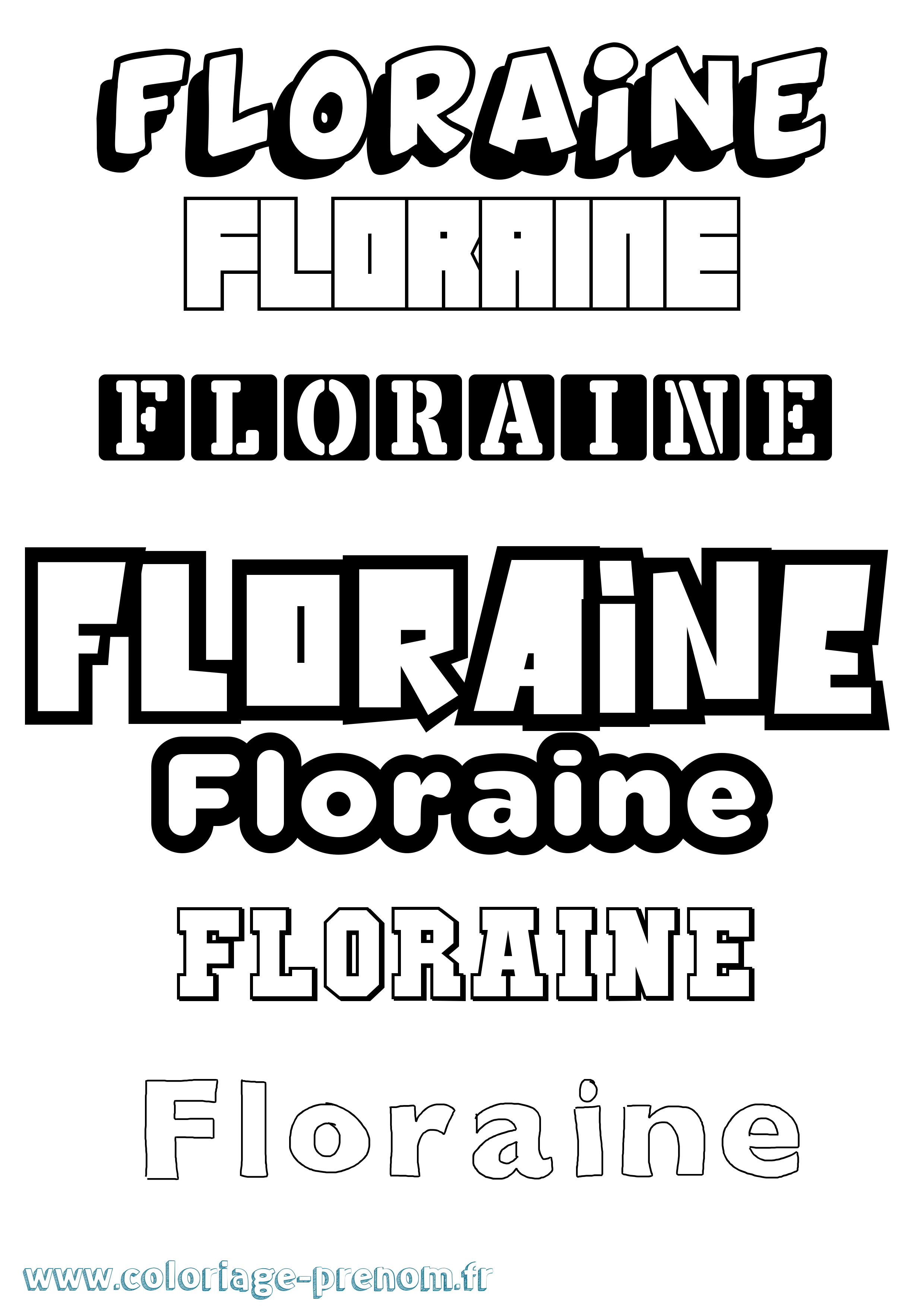 Coloriage prénom Floraine Simple