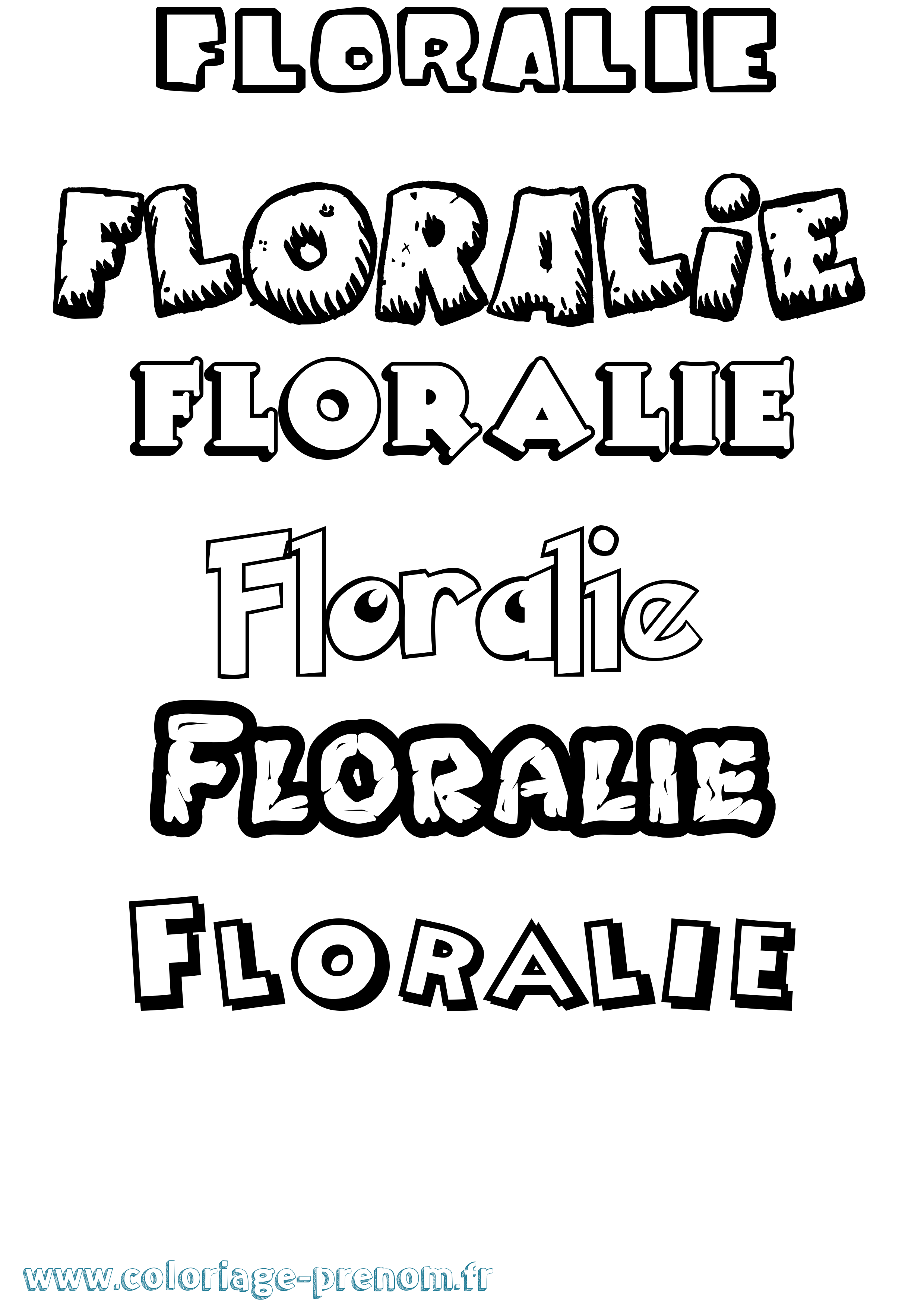 Coloriage prénom Floralie Dessin Animé