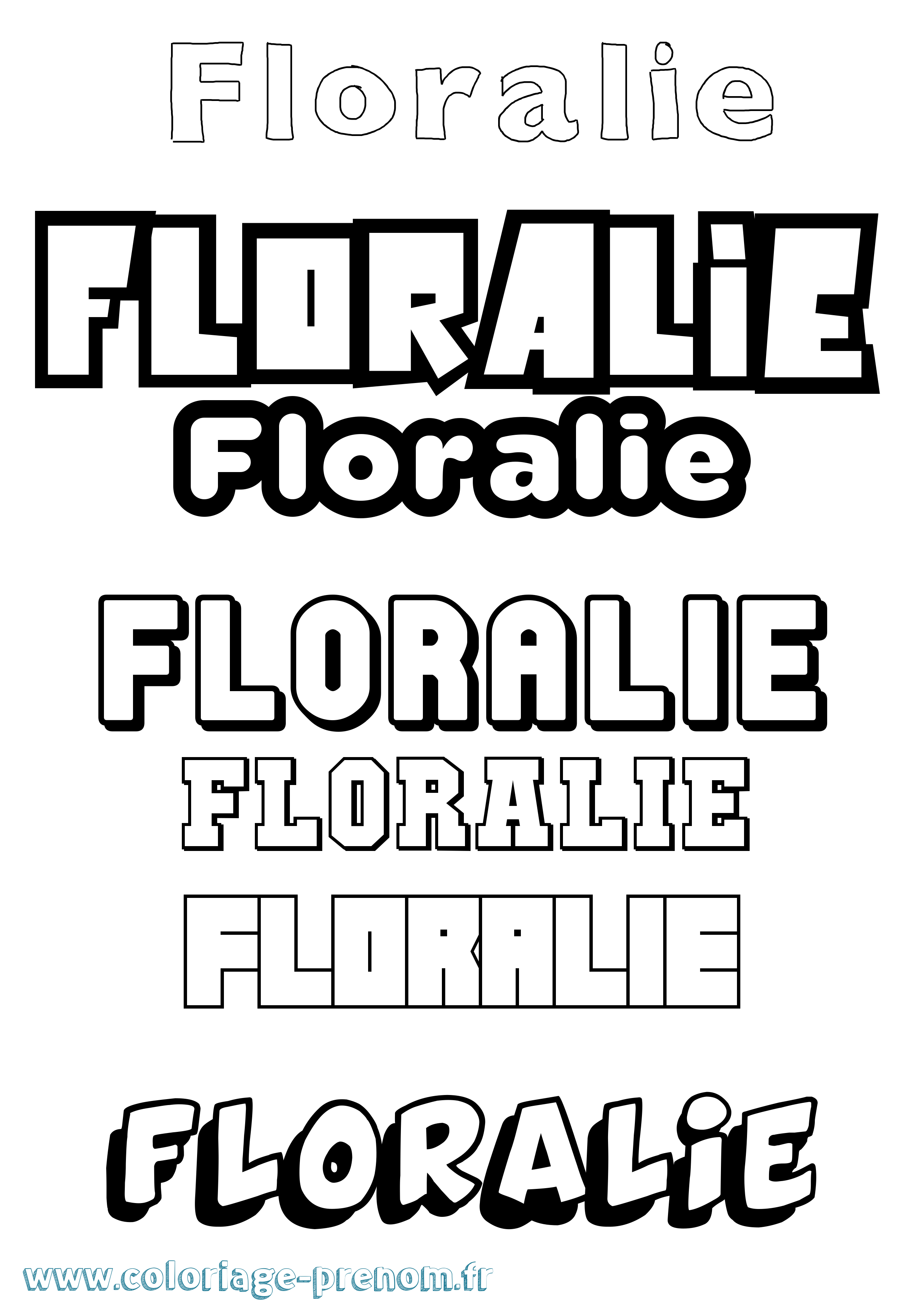 Coloriage prénom Floralie Simple
