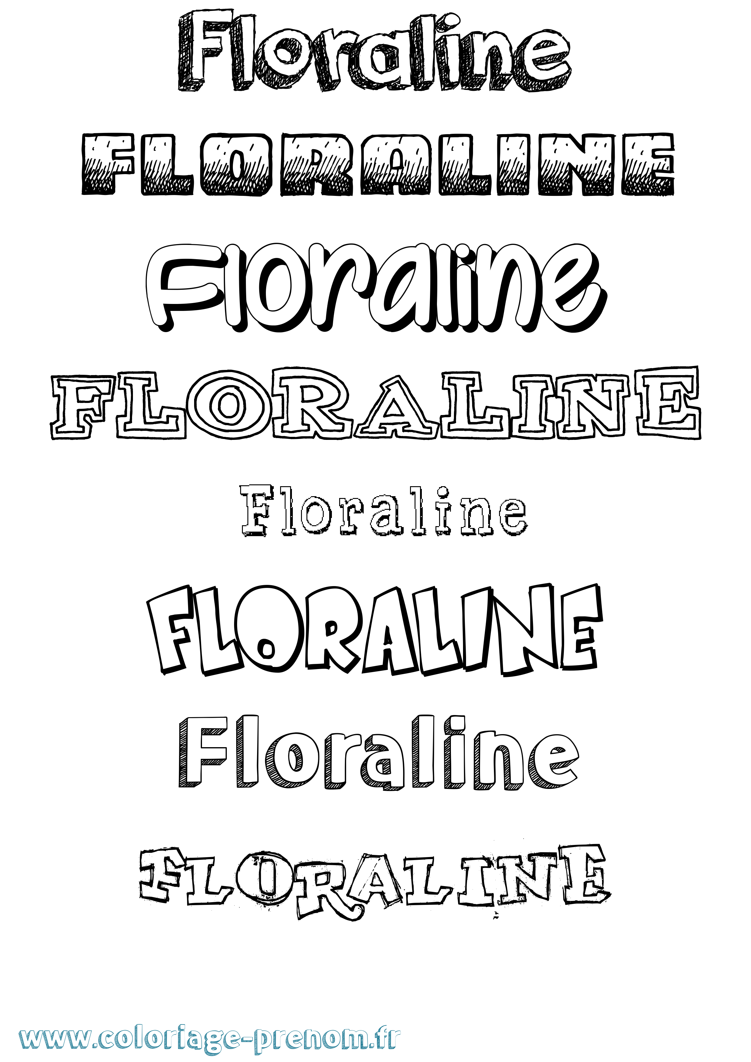 Coloriage Floraline Dessiné Coloriage prénom Floraline Dessiné