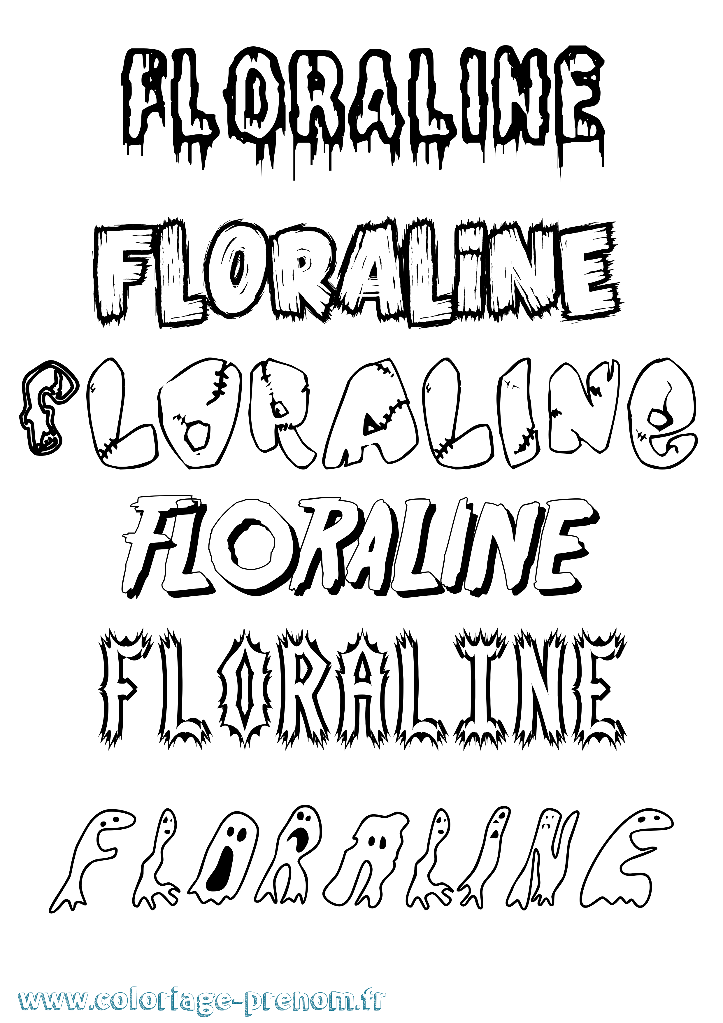 Coloriage Floraline Frisson Coloriage prénom Floraline Frisson