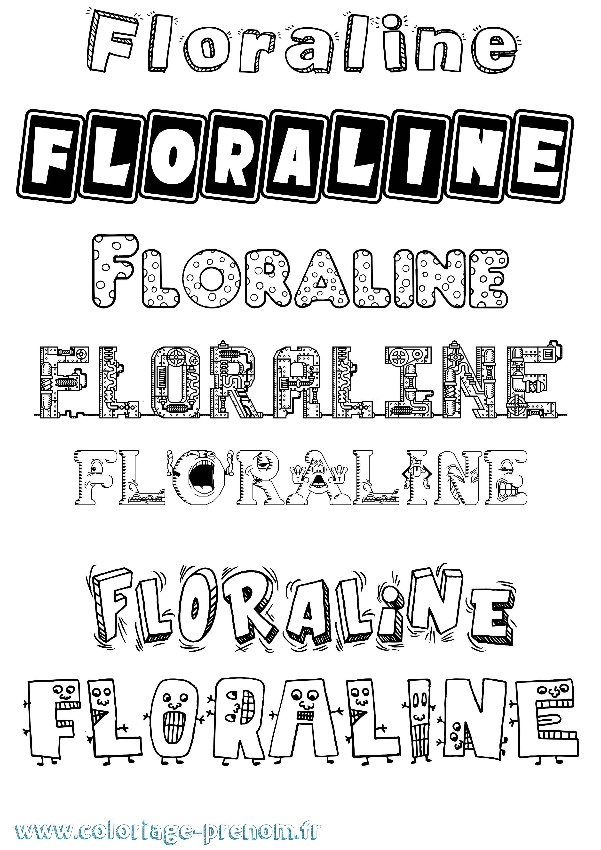 Coloriage Floraline Fun Coloriage prénom Floraline Fun