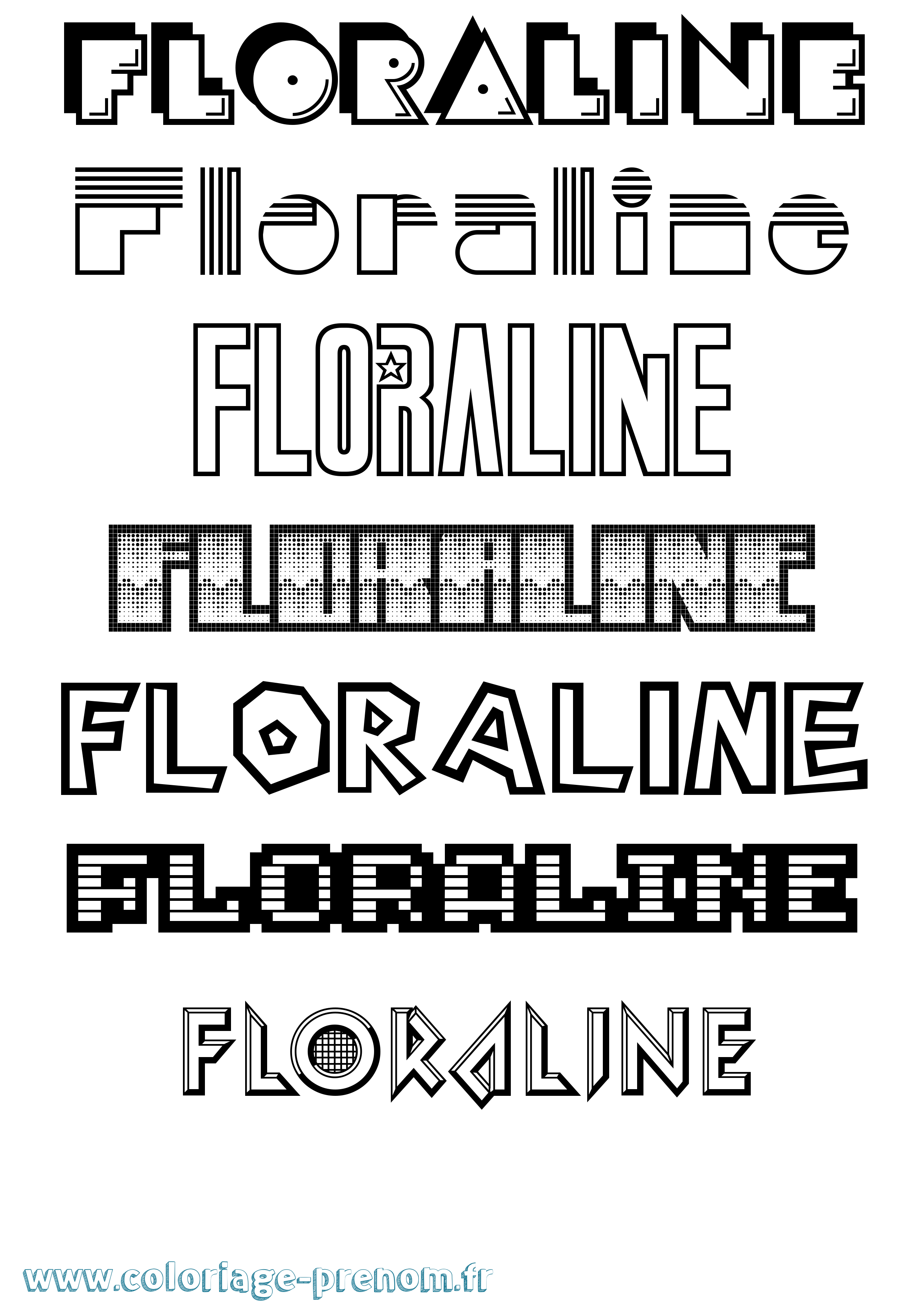 Coloriage Floraline Jeux Vidéos Coloriage prénom Floraline Jeux Vidéos