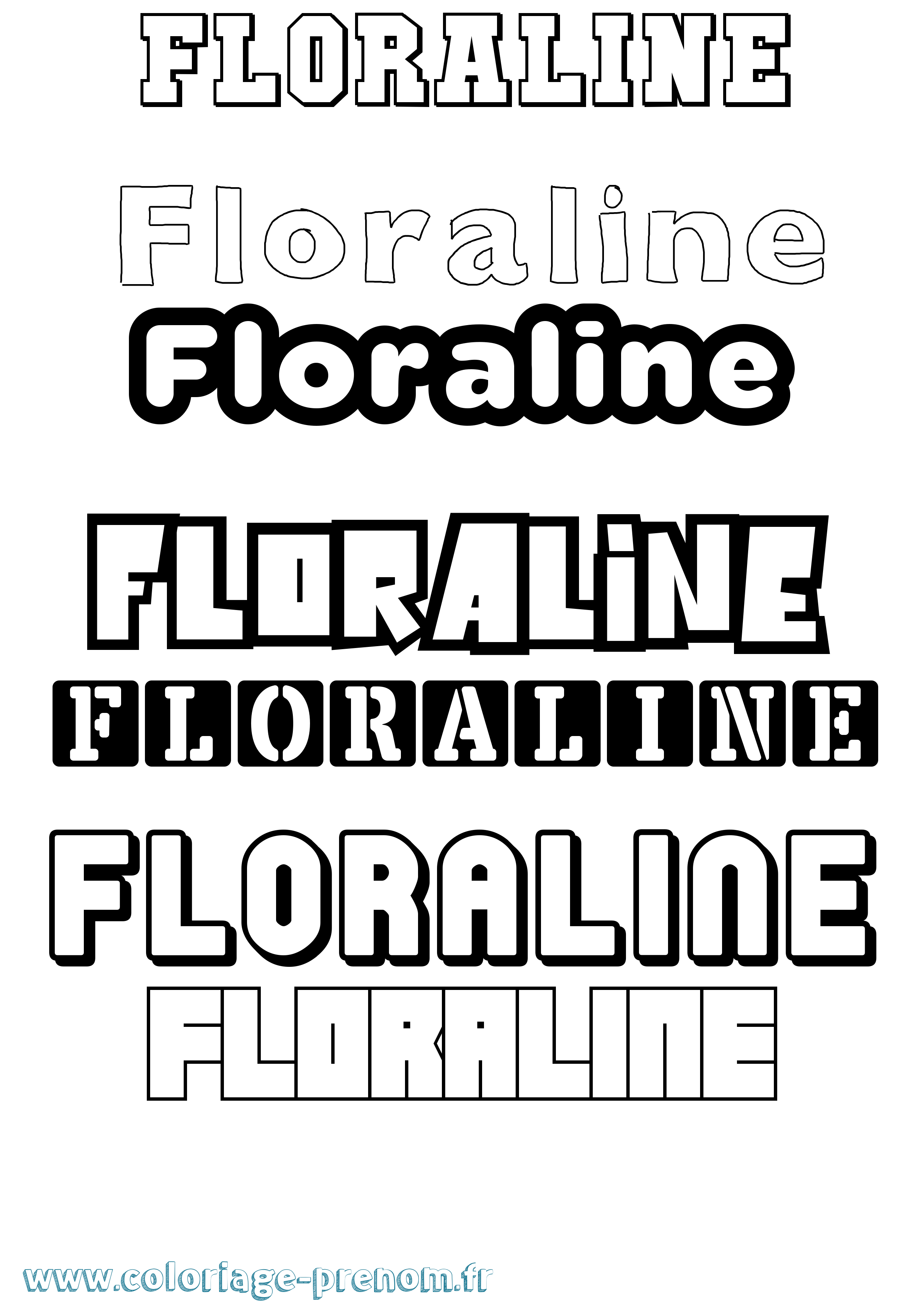 Coloriage prénom Floraline Simple