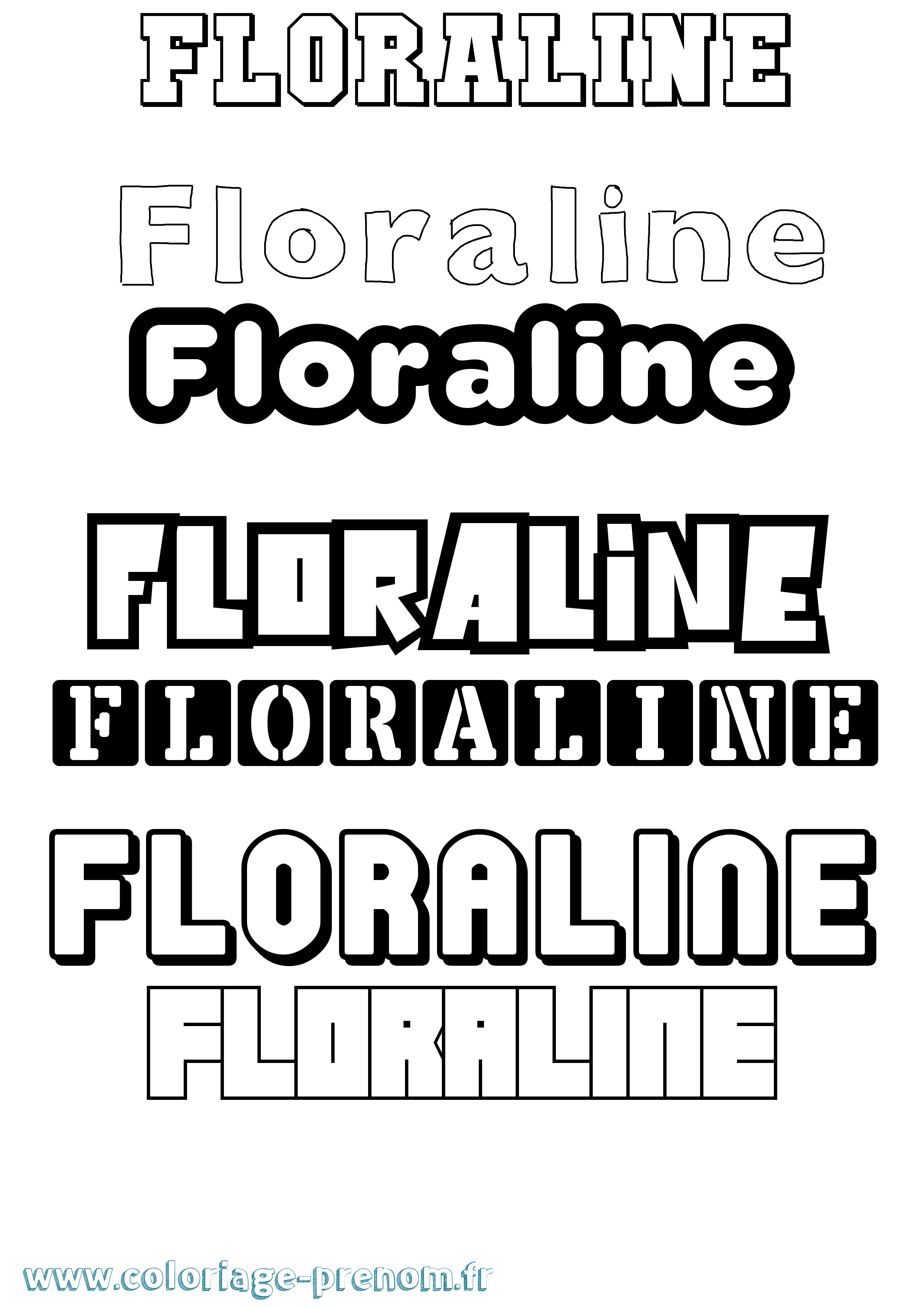 Coloriage Floraline Simple Coloriage prénom Floraline Simple