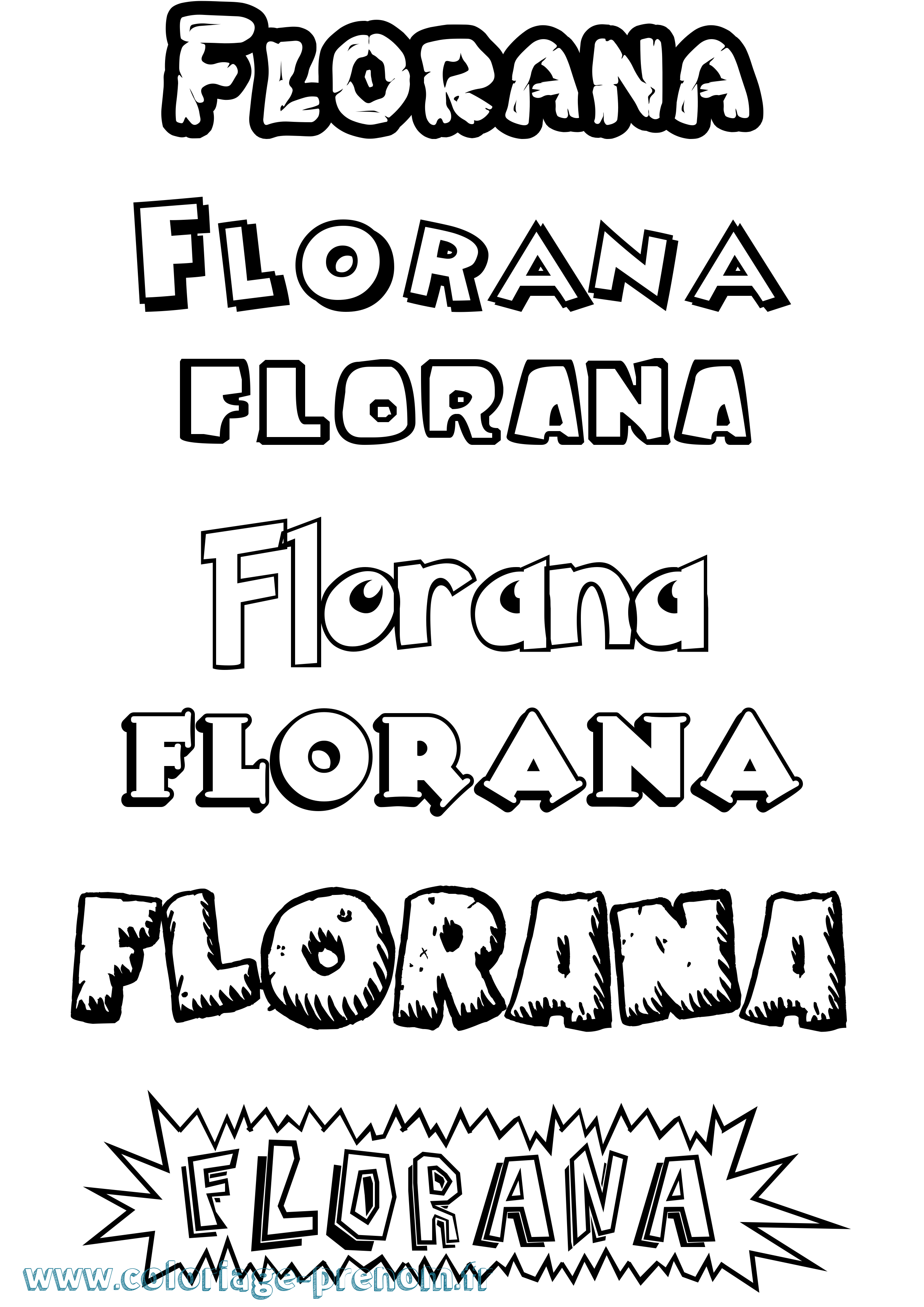Coloriage prénom Florana Dessin Animé