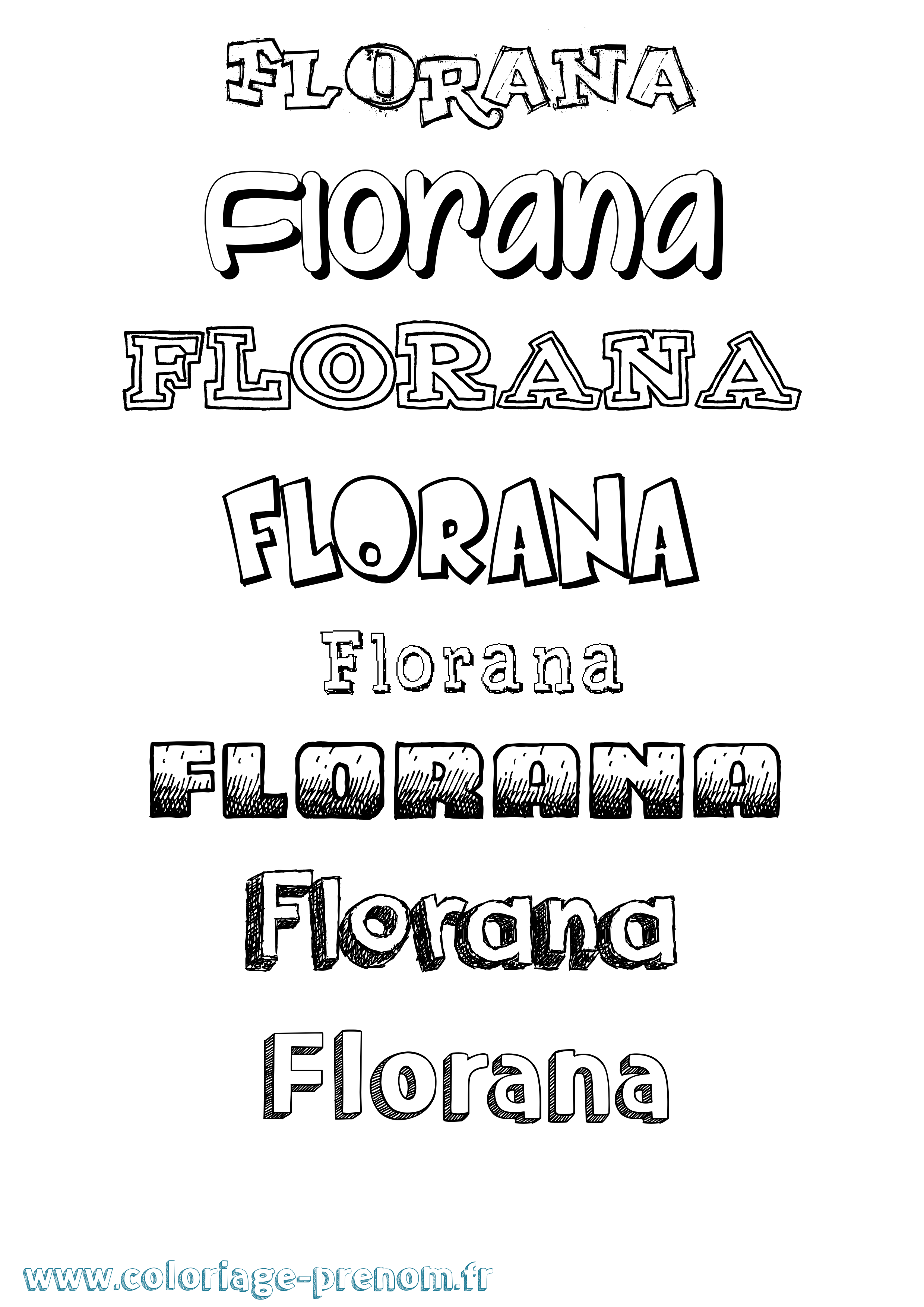 Coloriage prénom Florana Dessiné