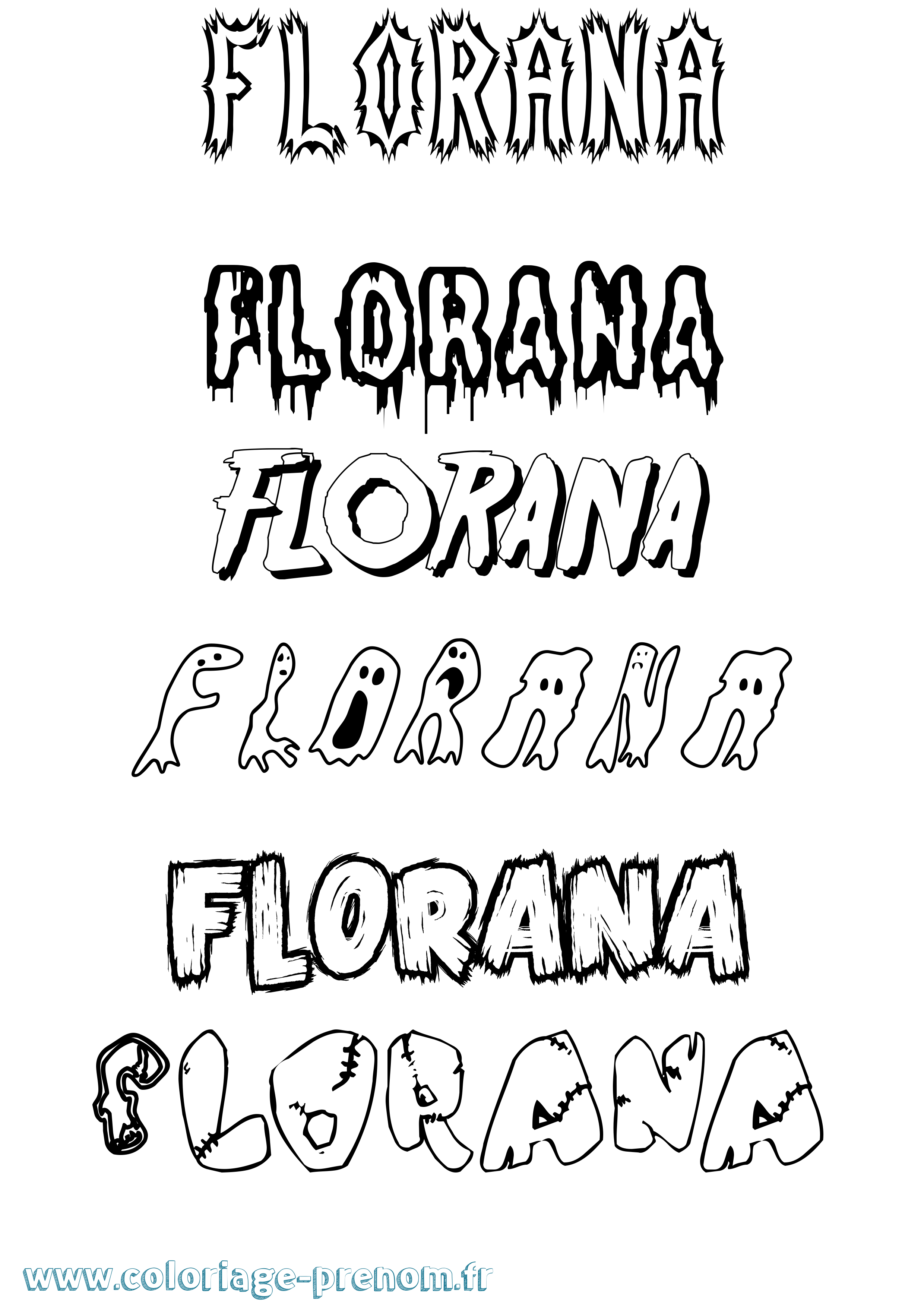 Coloriage prénom Florana Frisson