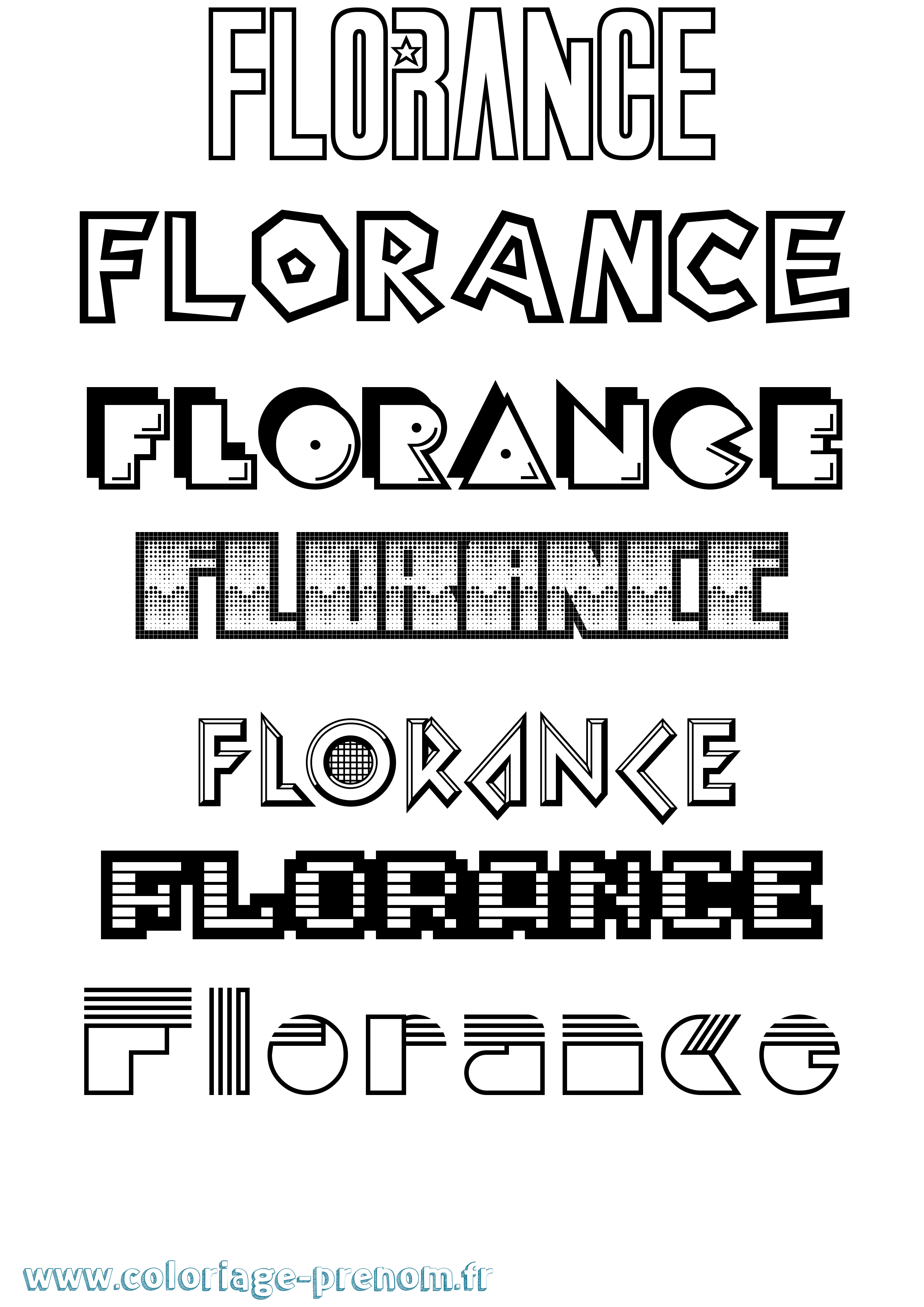 Coloriage Florance Jeux Vidéos Coloriage prénom Florance Jeux Vidéos