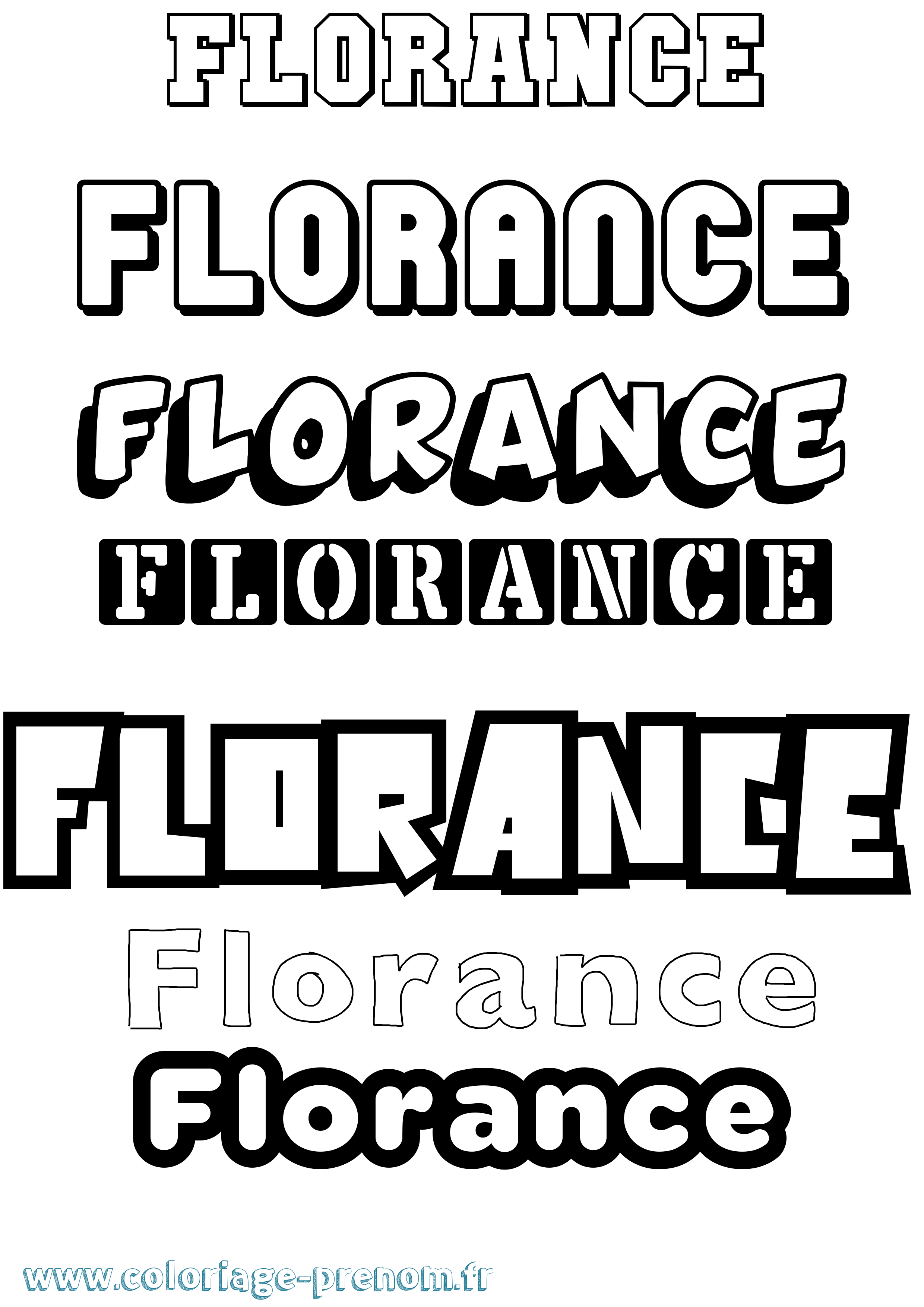 Coloriage Florance Simple Coloriage prénom Florance Simple