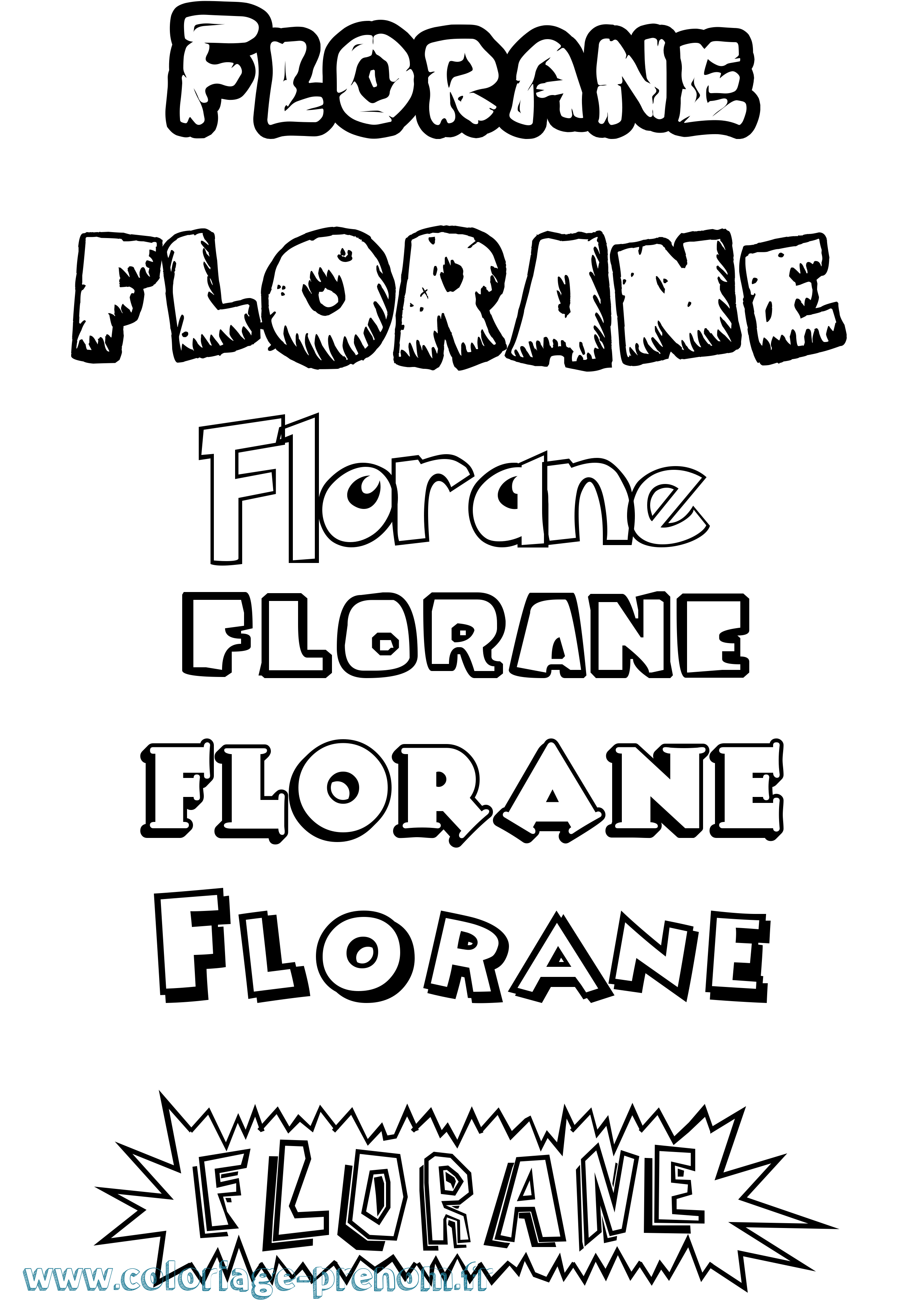 Coloriage prénom Florane Dessin Animé