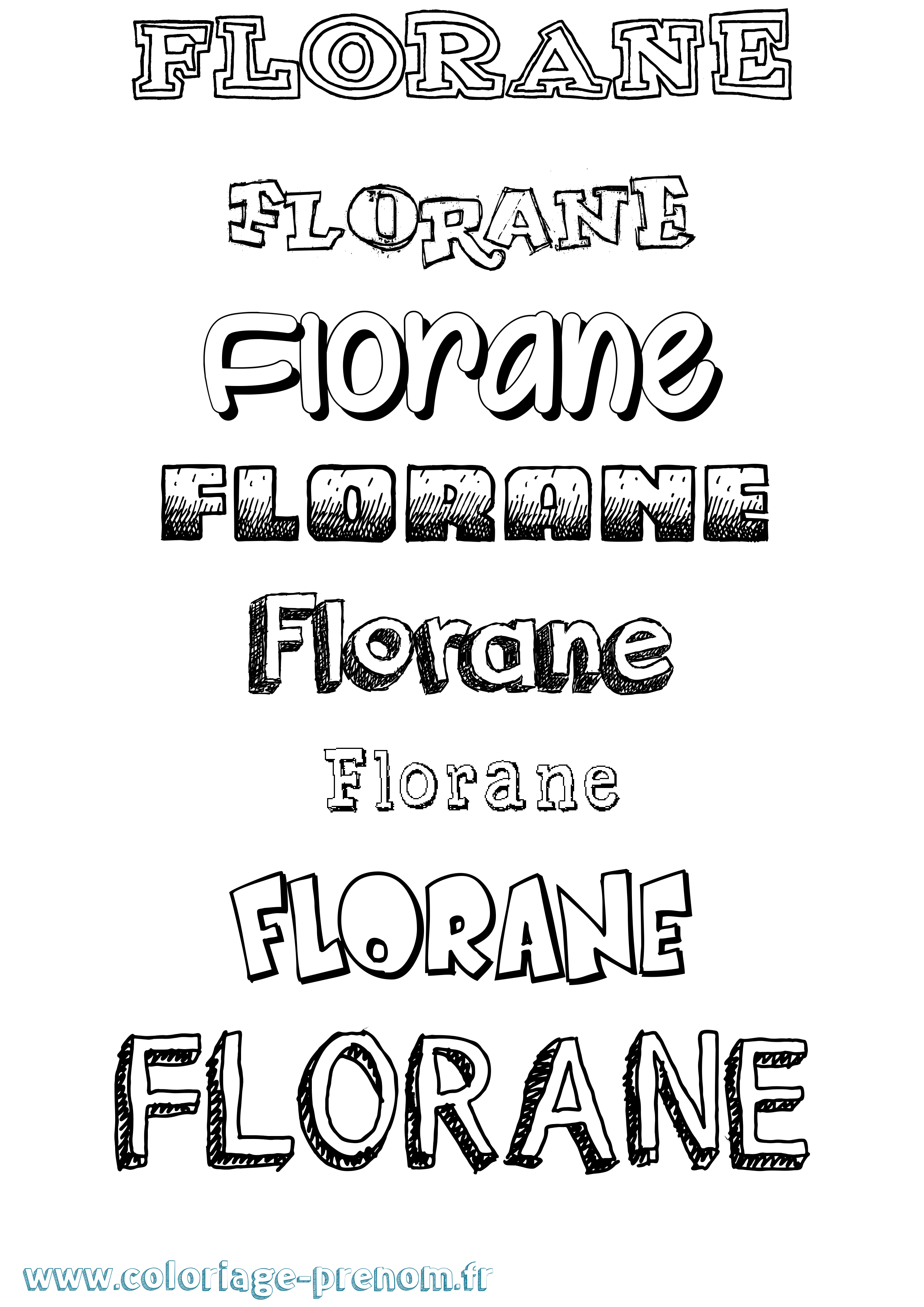 Coloriage prénom Florane Dessiné