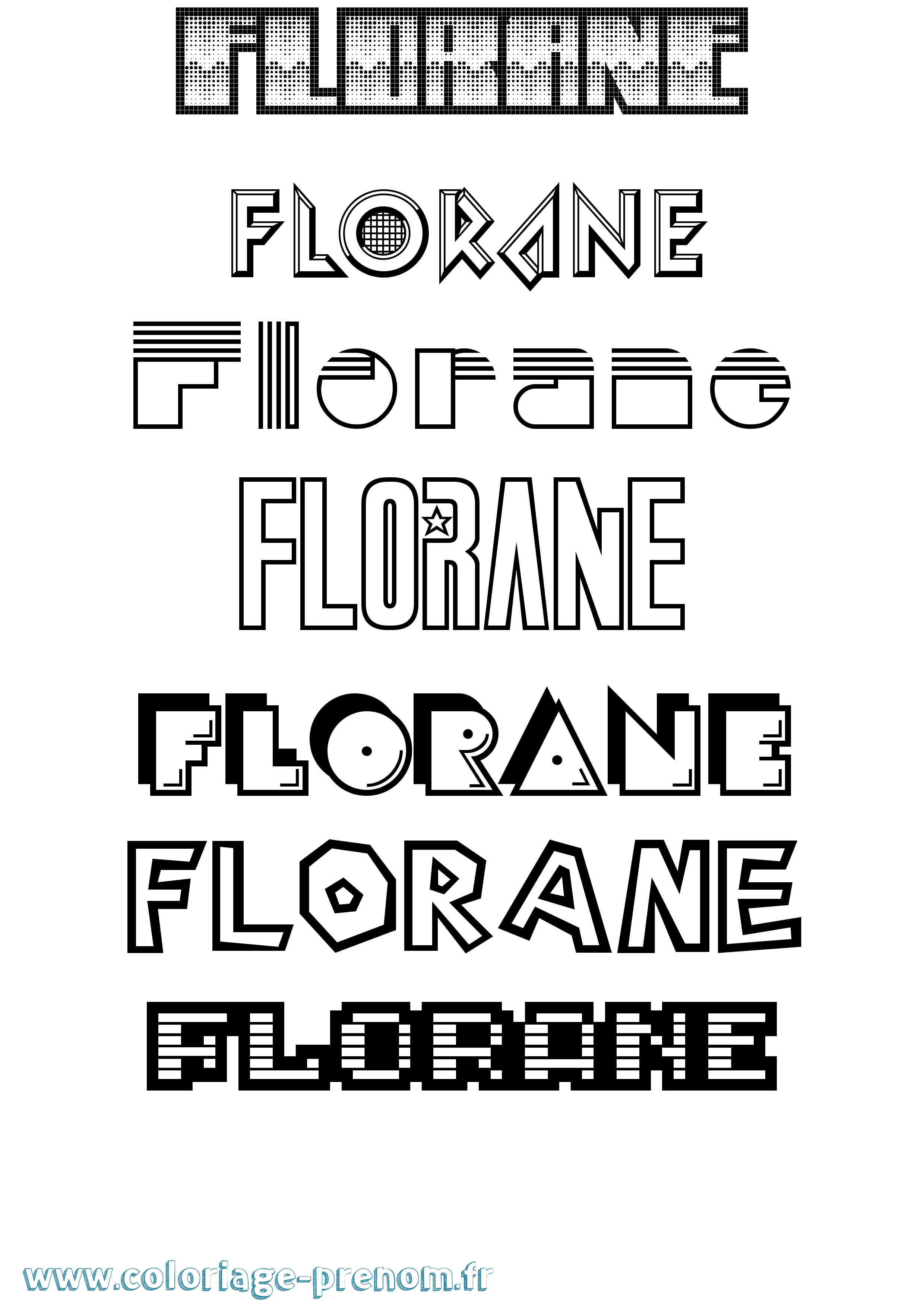 Coloriage prénom Florane Jeux Vidéos