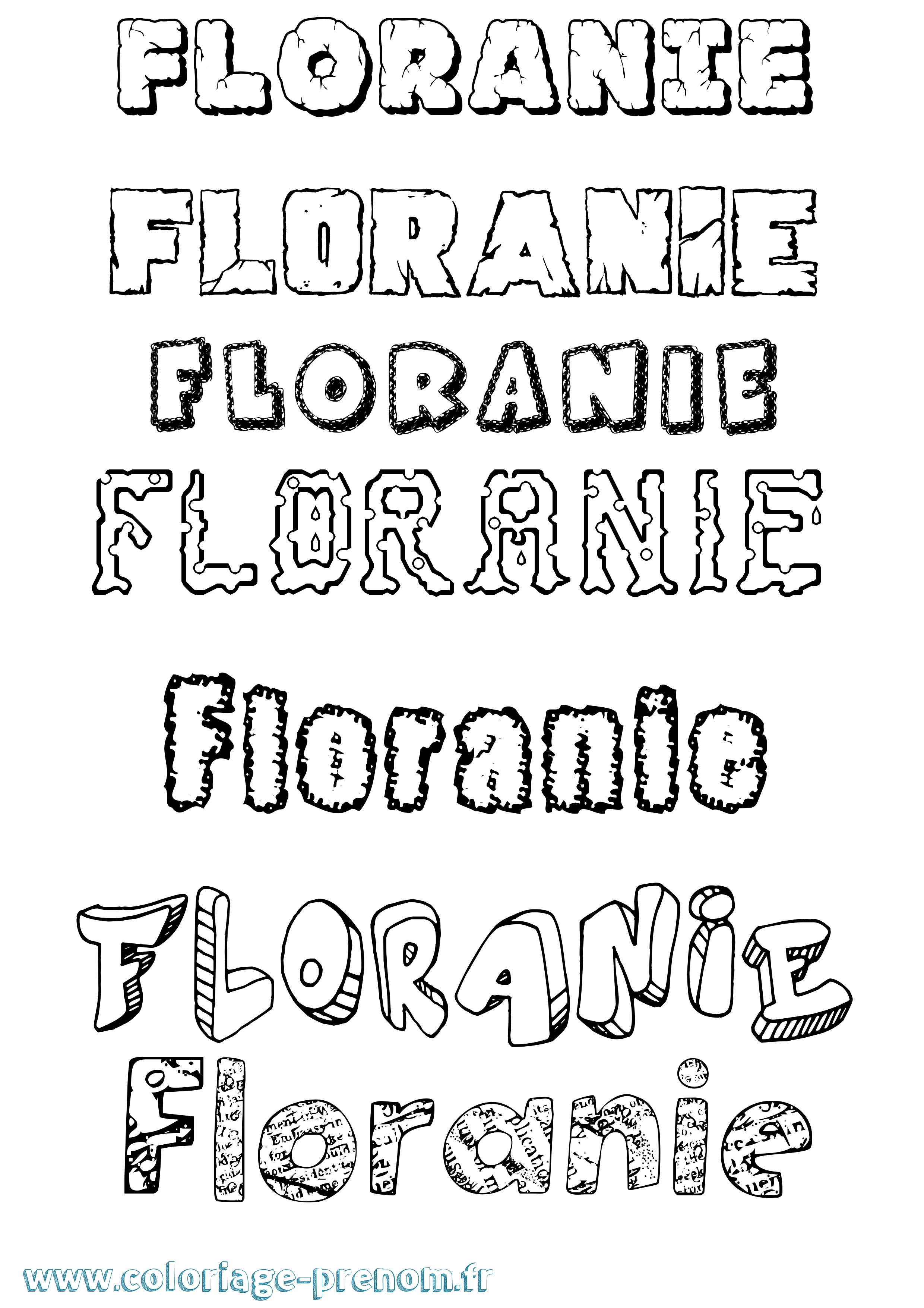 Coloriage prénom Floranie Destructuré