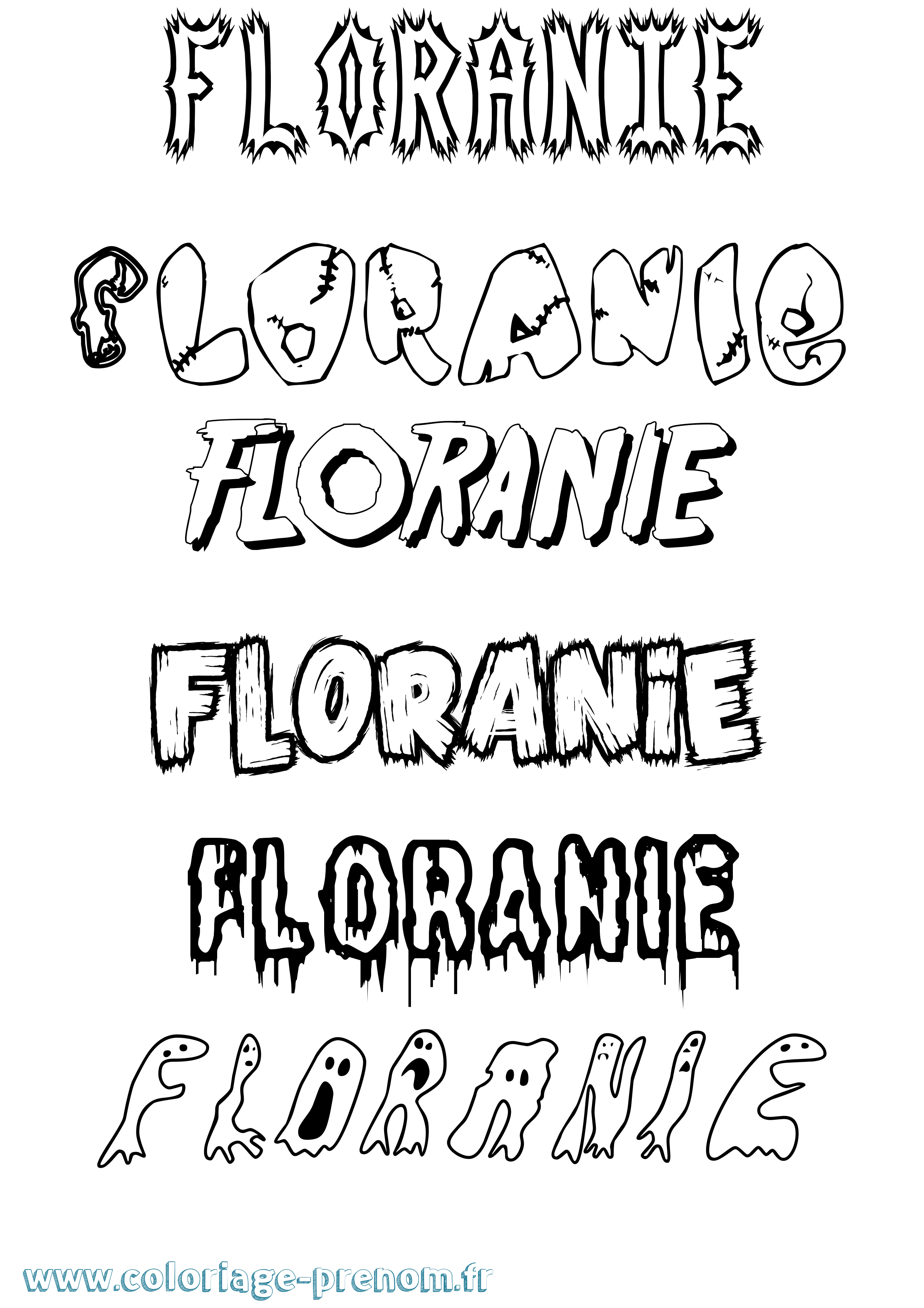 Coloriage prénom Floranie Frisson