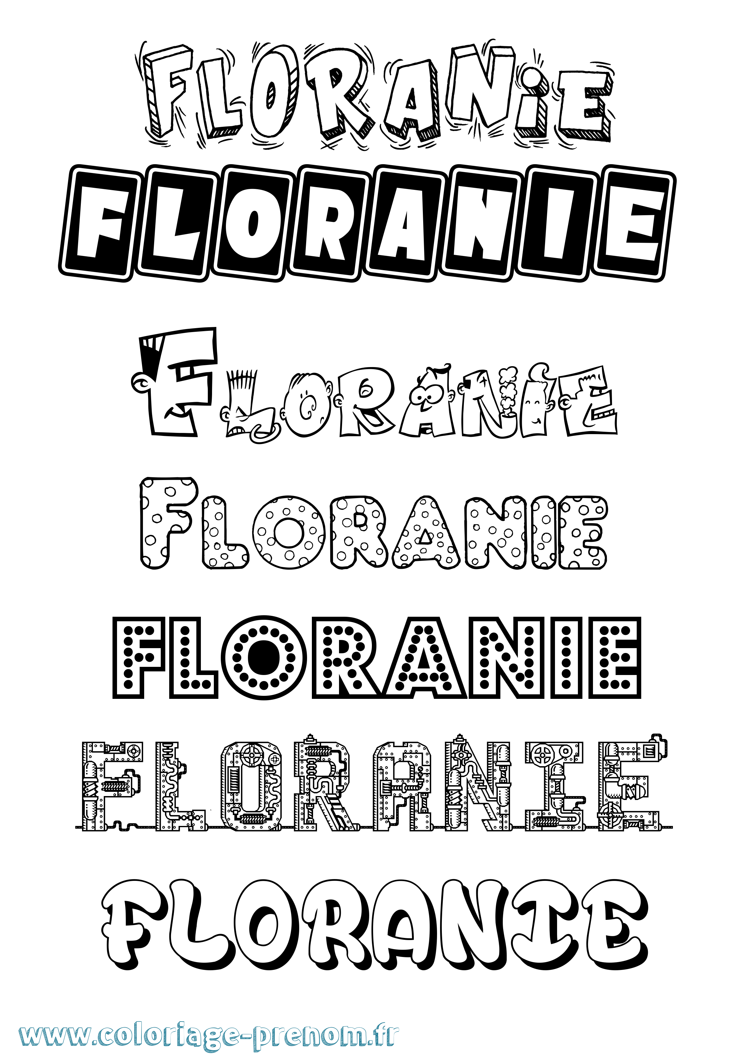Coloriage prénom Floranie Fun