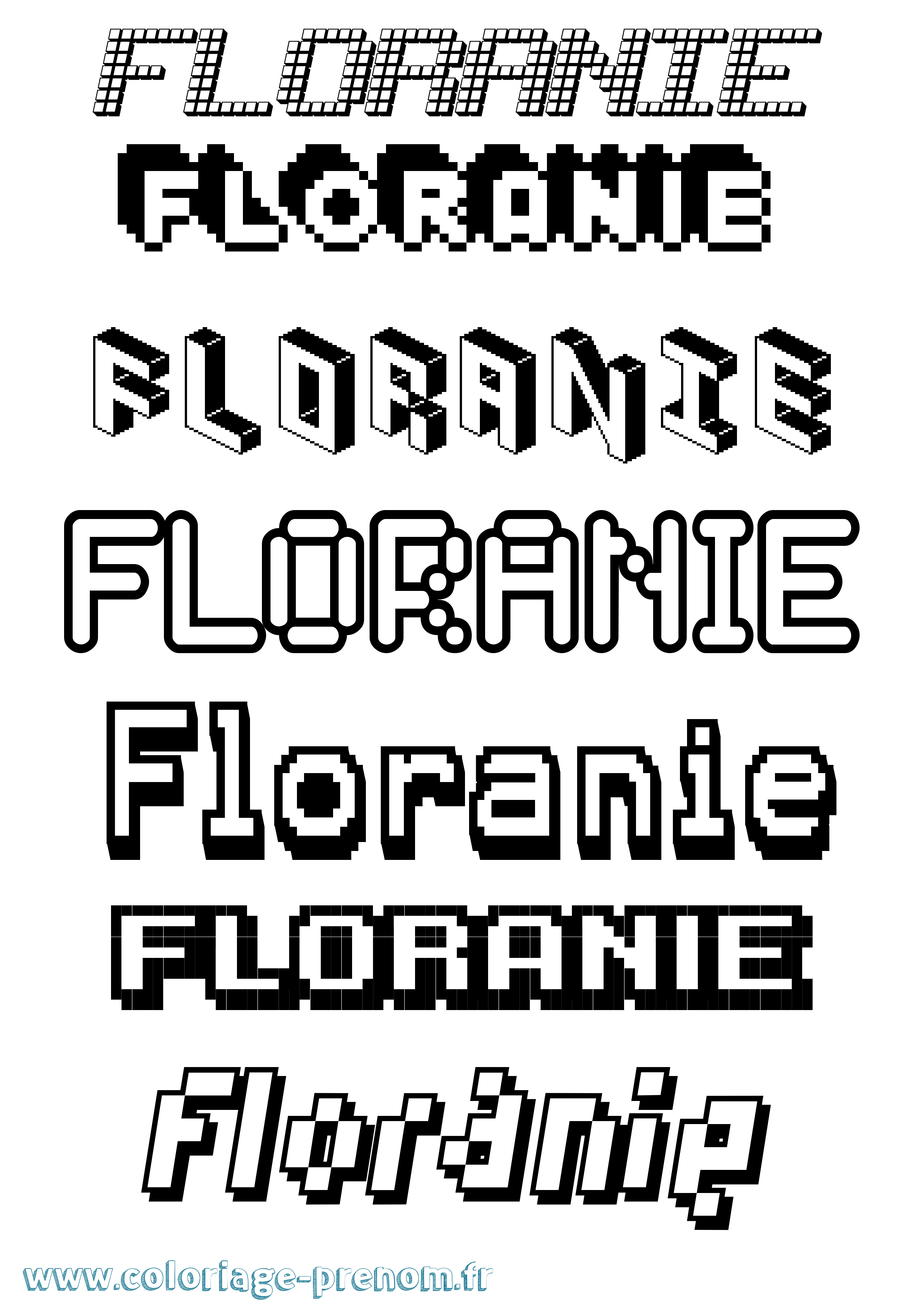 Coloriage Floranie Pixel Coloriage prénom Floranie Pixel