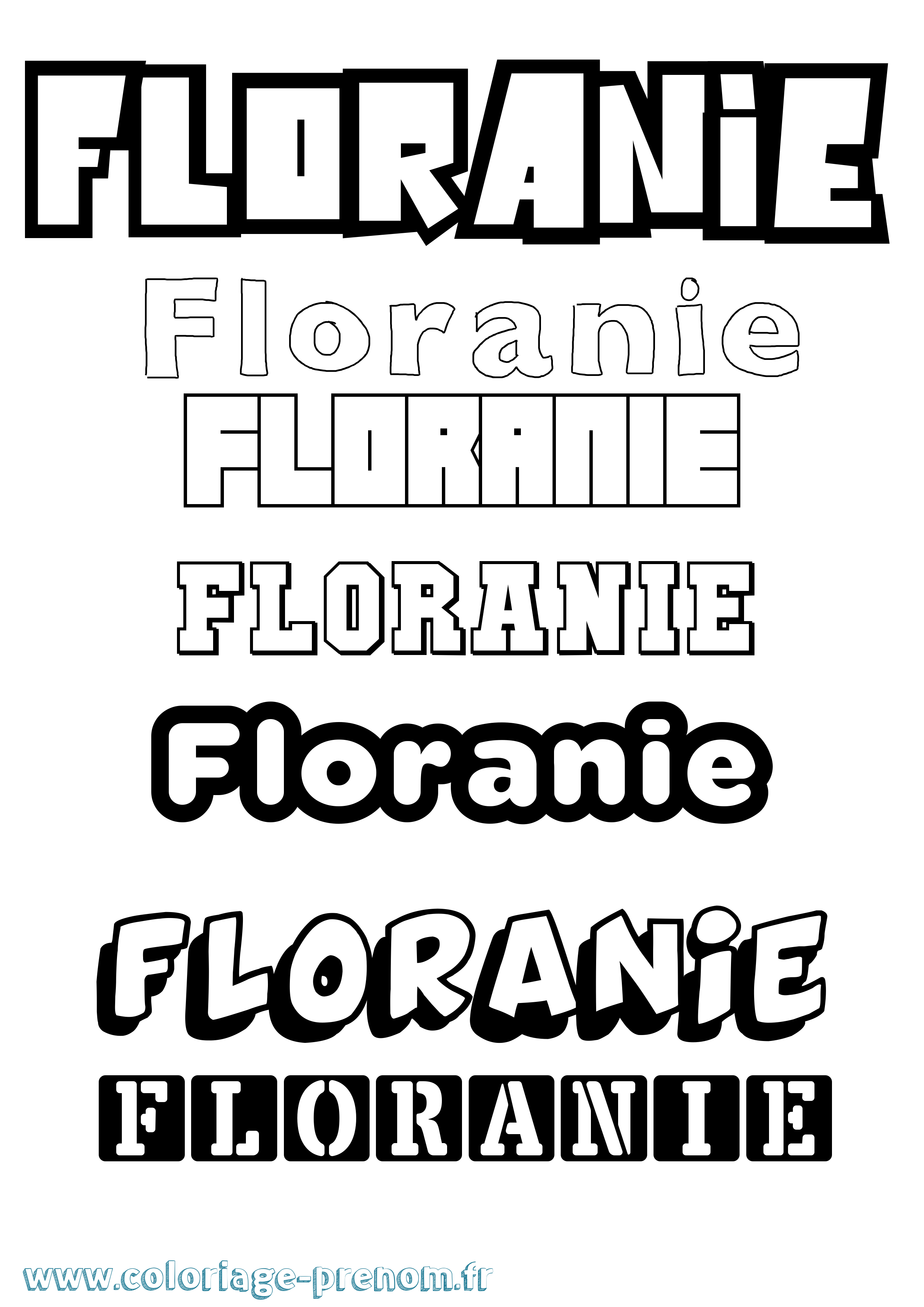 Coloriage prénom Floranie Simple