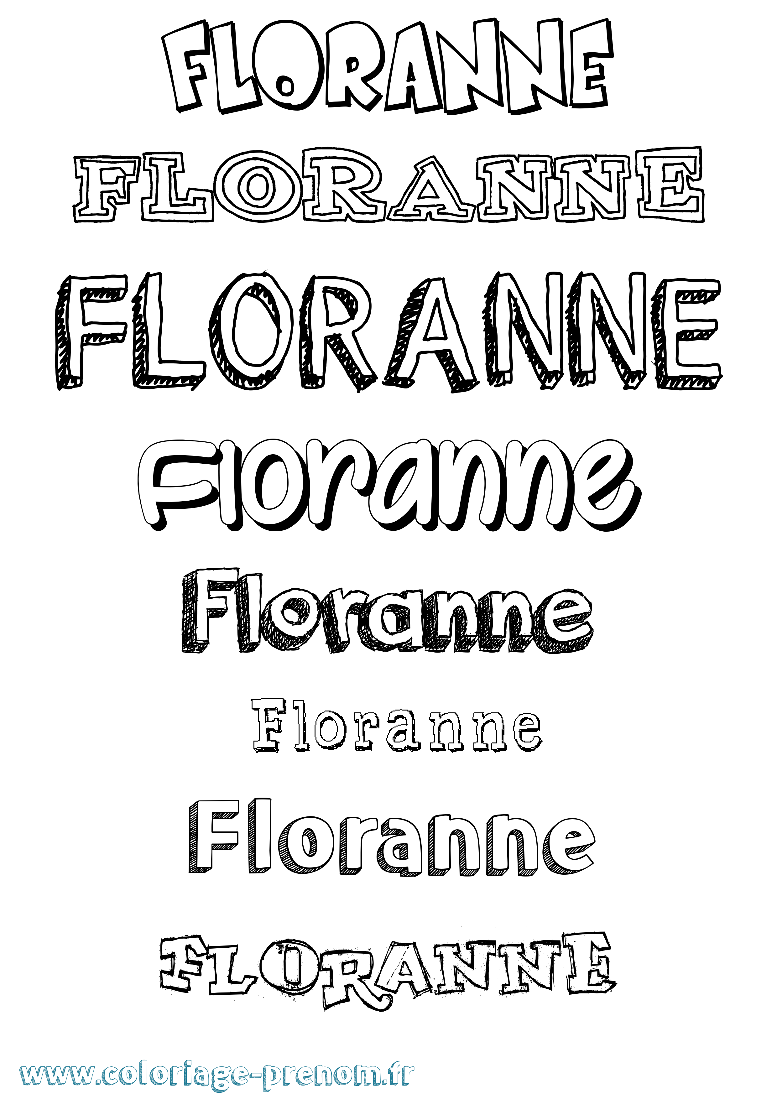 Coloriage prénom Floranne Dessiné