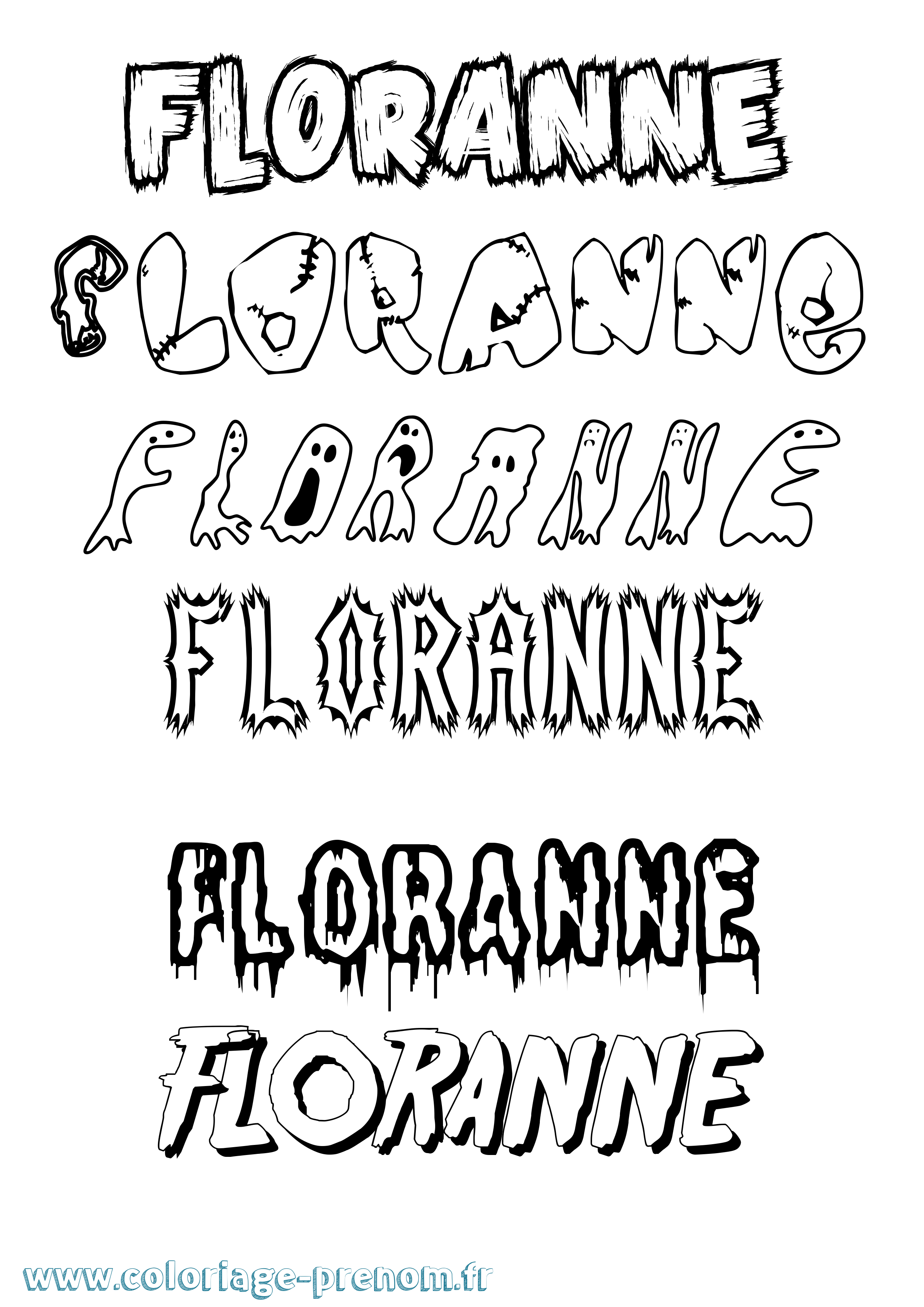Coloriage prénom Floranne Frisson