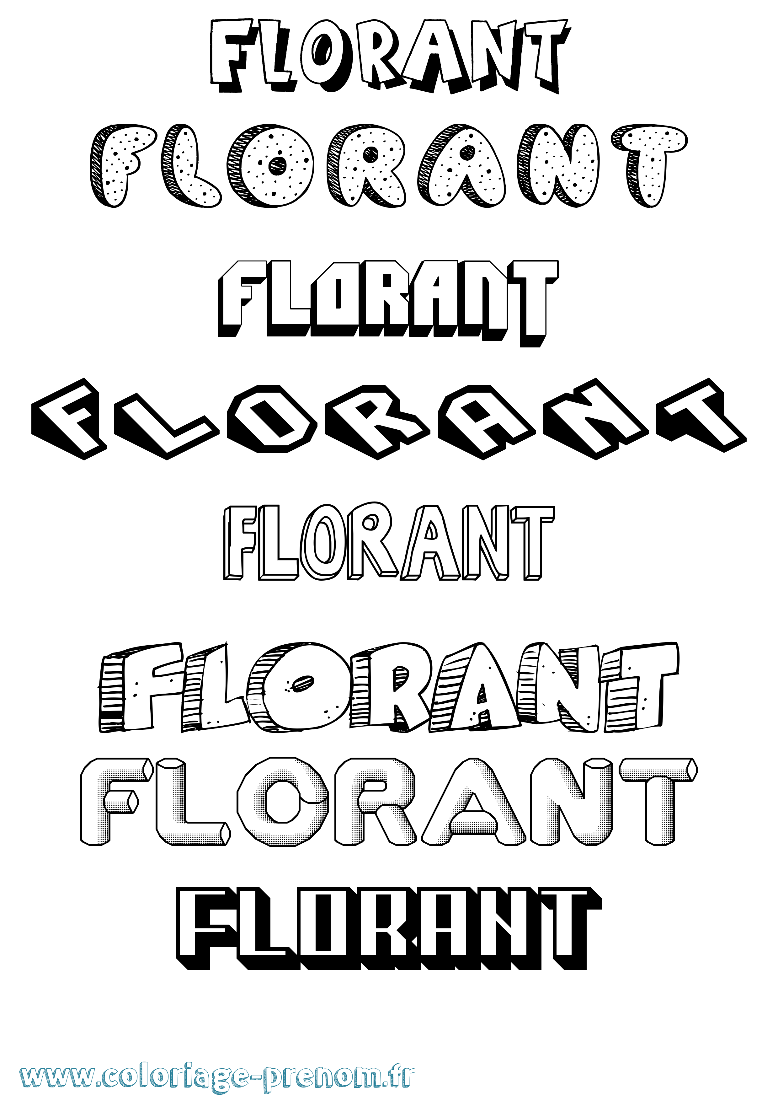 Coloriage prénom Florant Effet 3D