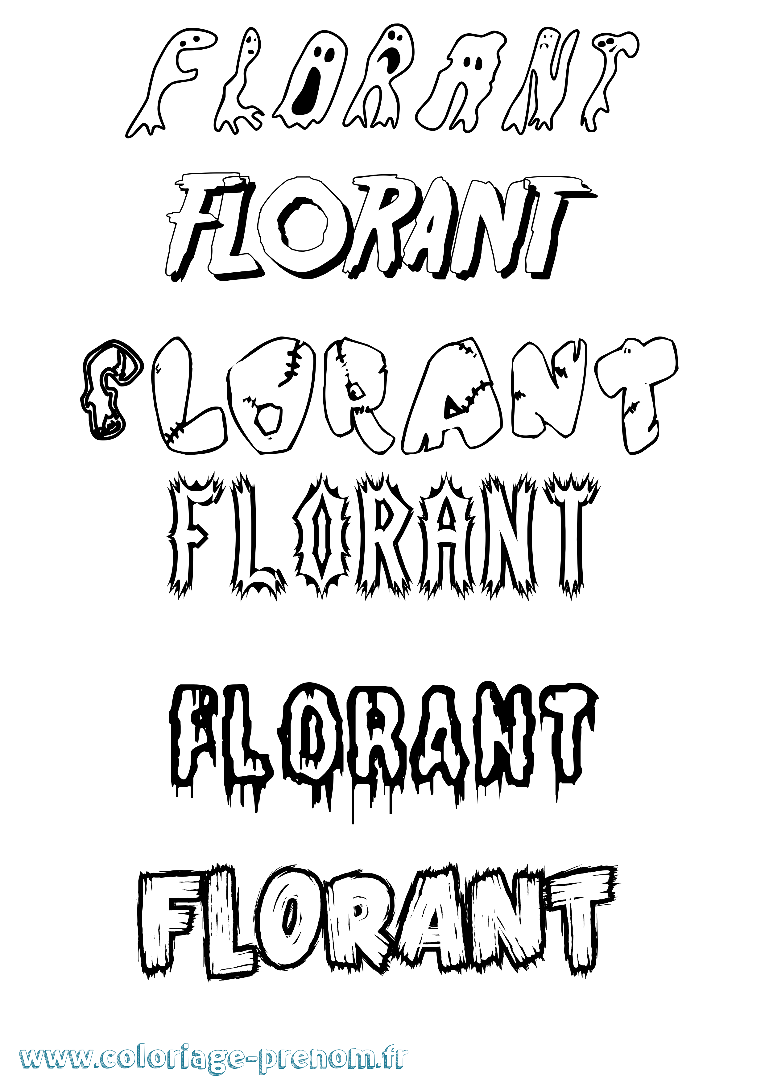Coloriage prénom Florant Frisson