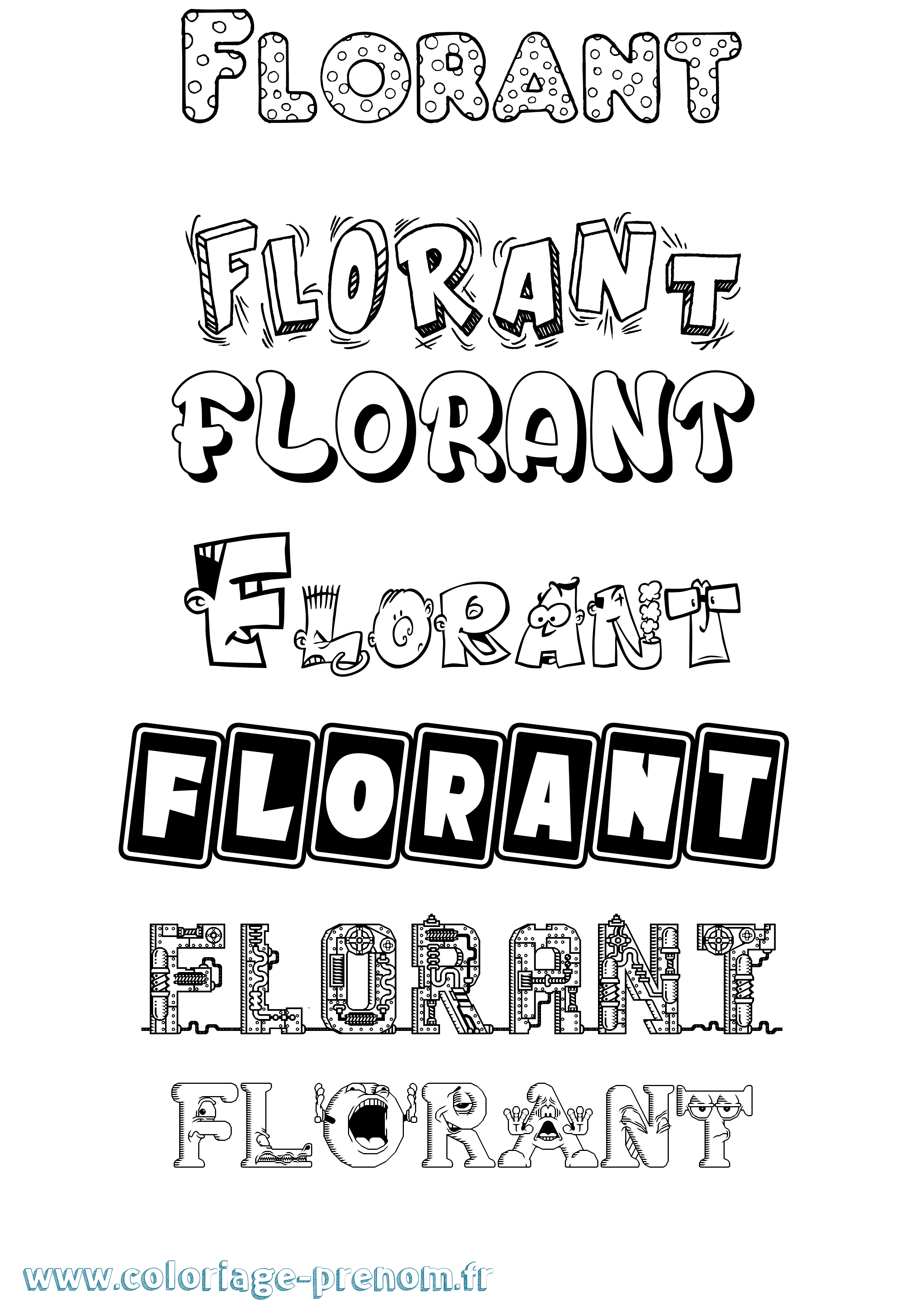 Coloriage prénom Florant Fun
